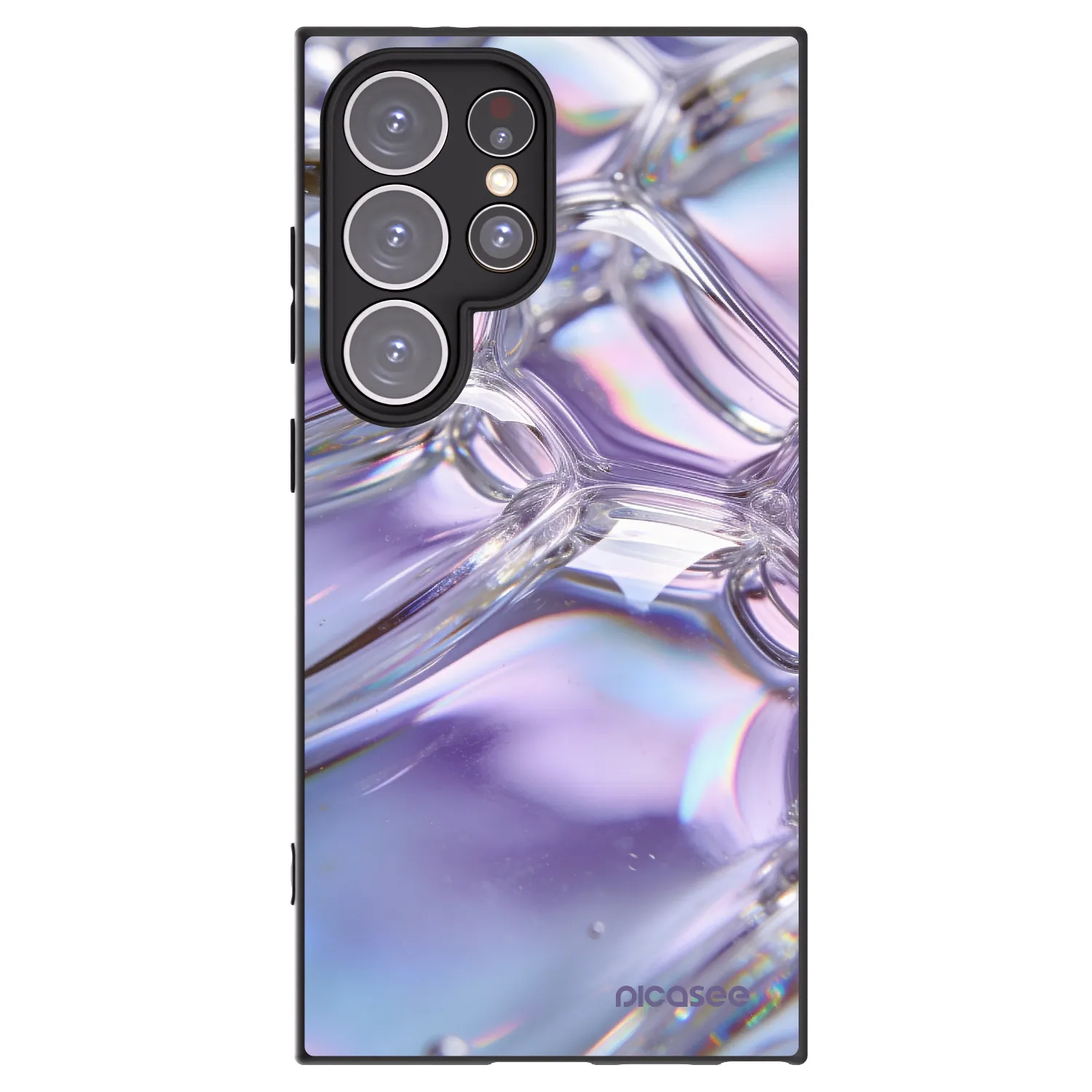 Picasee crna silikonska maskica za Samsung Galaxy S24 Ultra S928B 5G - Iridescent bubbles