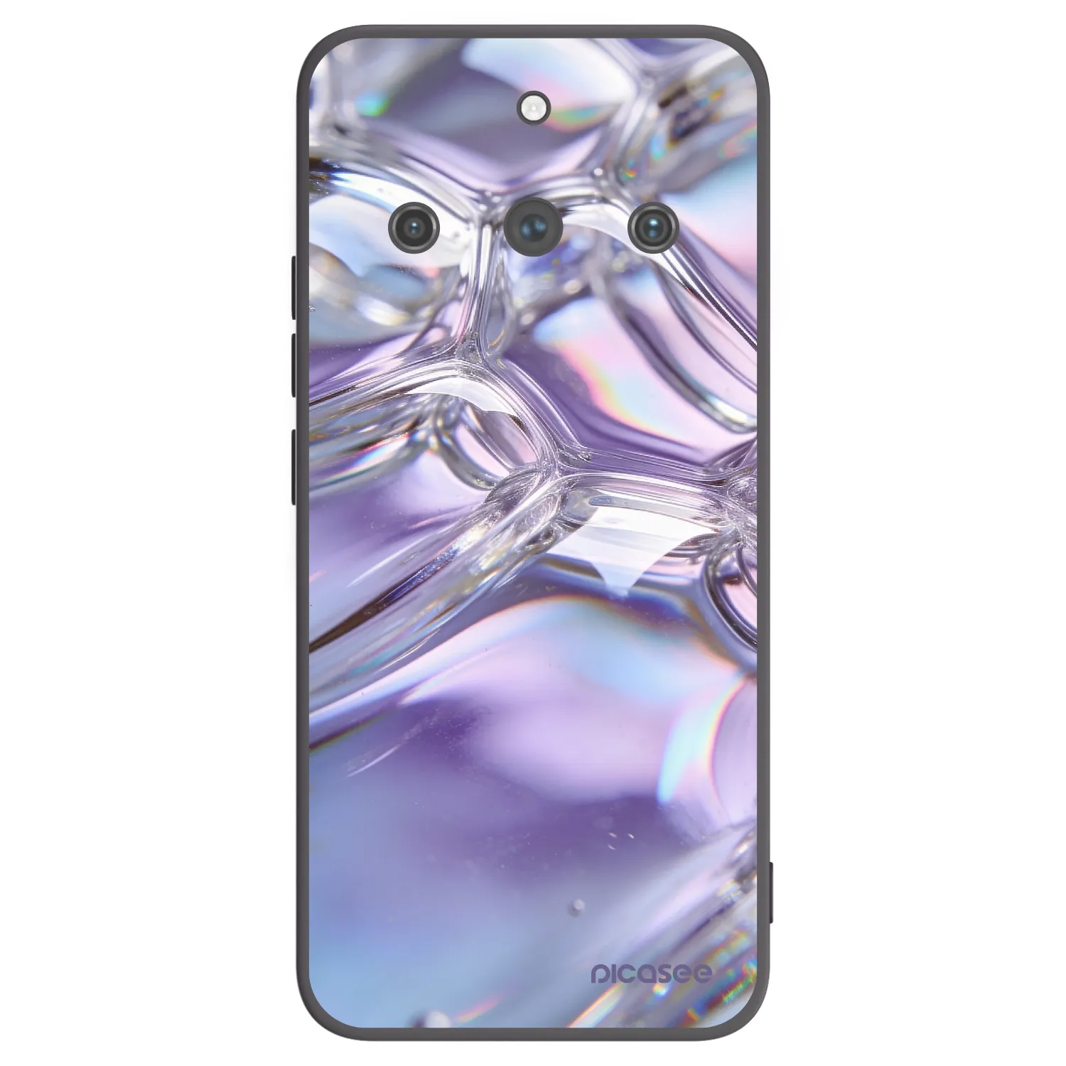 Picasee crna silikonska maskica za Realme 11 Pro+ - Iridescent bubbles