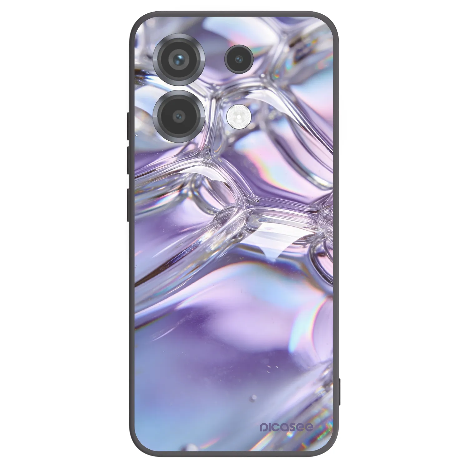 Picasee crna silikonska maskica za Xiaomi Poco X6 - Iridescent bubbles
