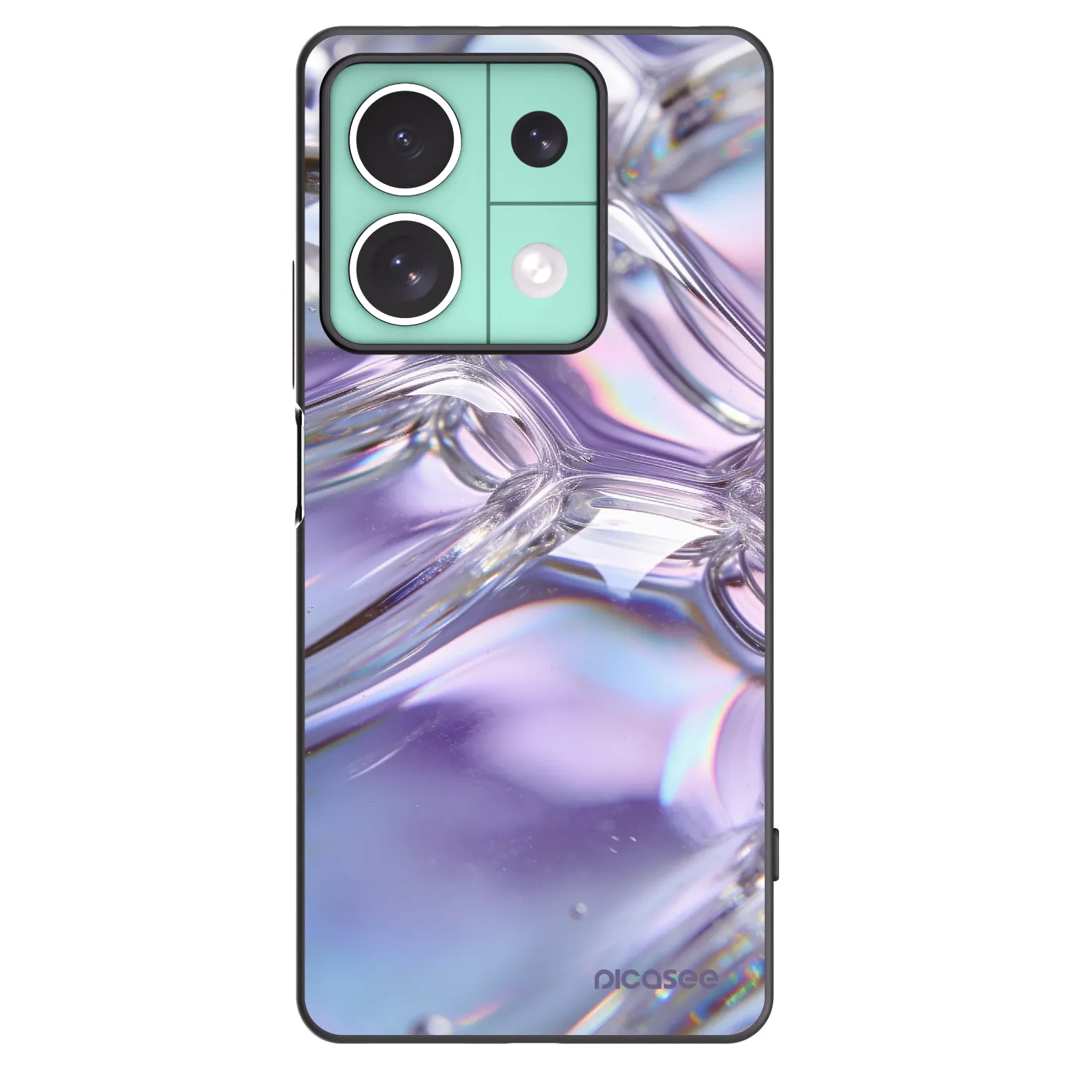 Picasee crna silikonska maskica za Xiaomi Redmi Note 13 5G - Iridescent bubbles