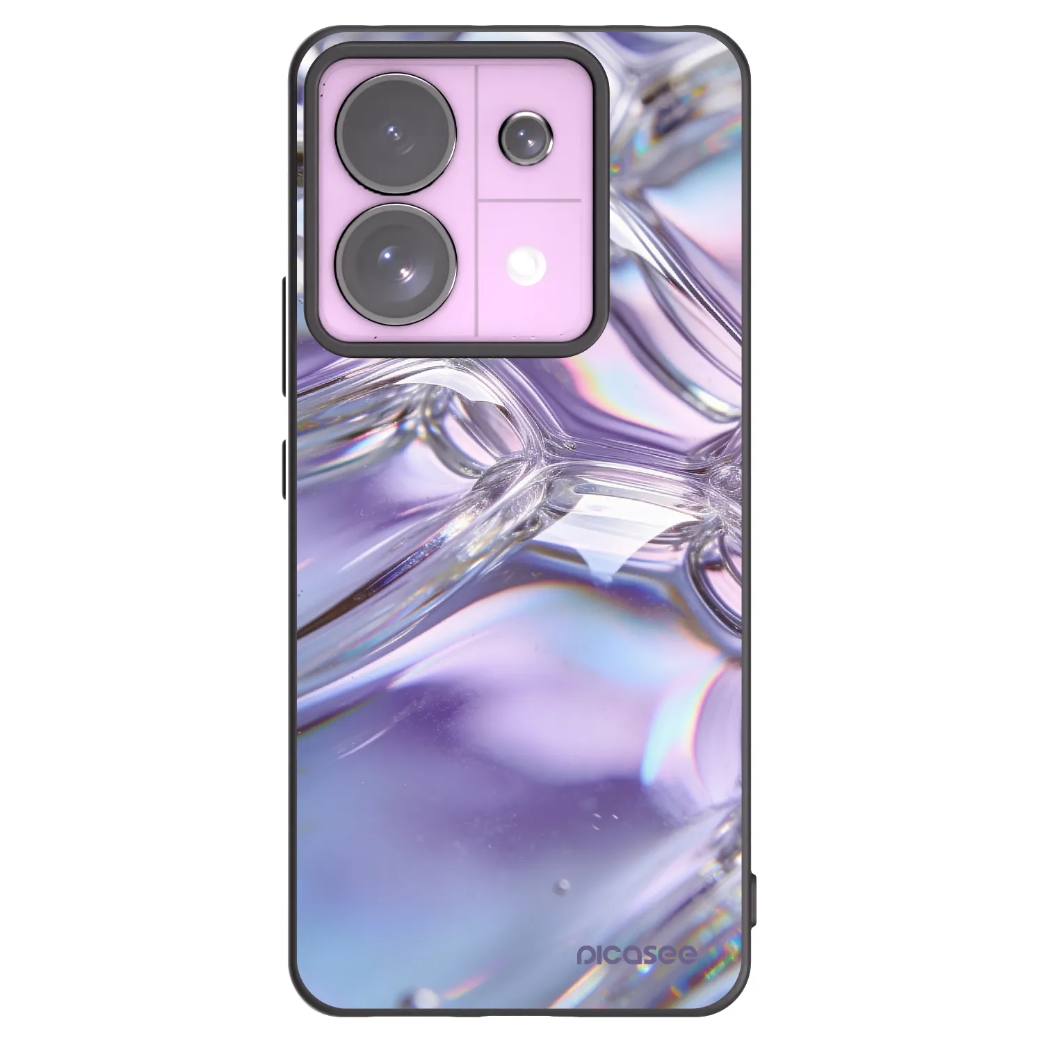 Picasee crna silikonska maskica za Xiaomi Redmi Note 13 Pro 5G - Iridescent bubbles