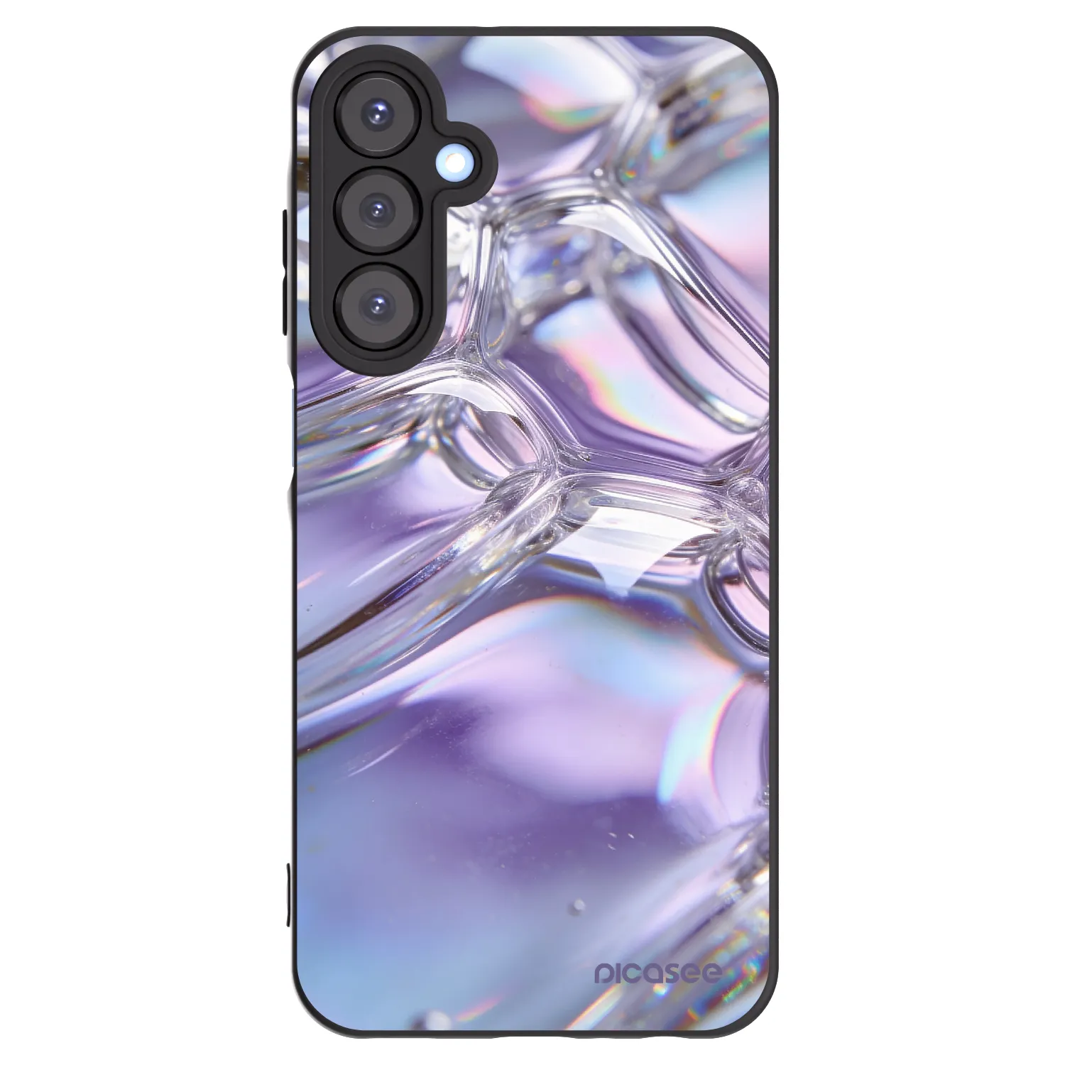 Picasee crna silikonska maskica za Samsung Galaxy A25 A256B 5G - Iridescent bubbles