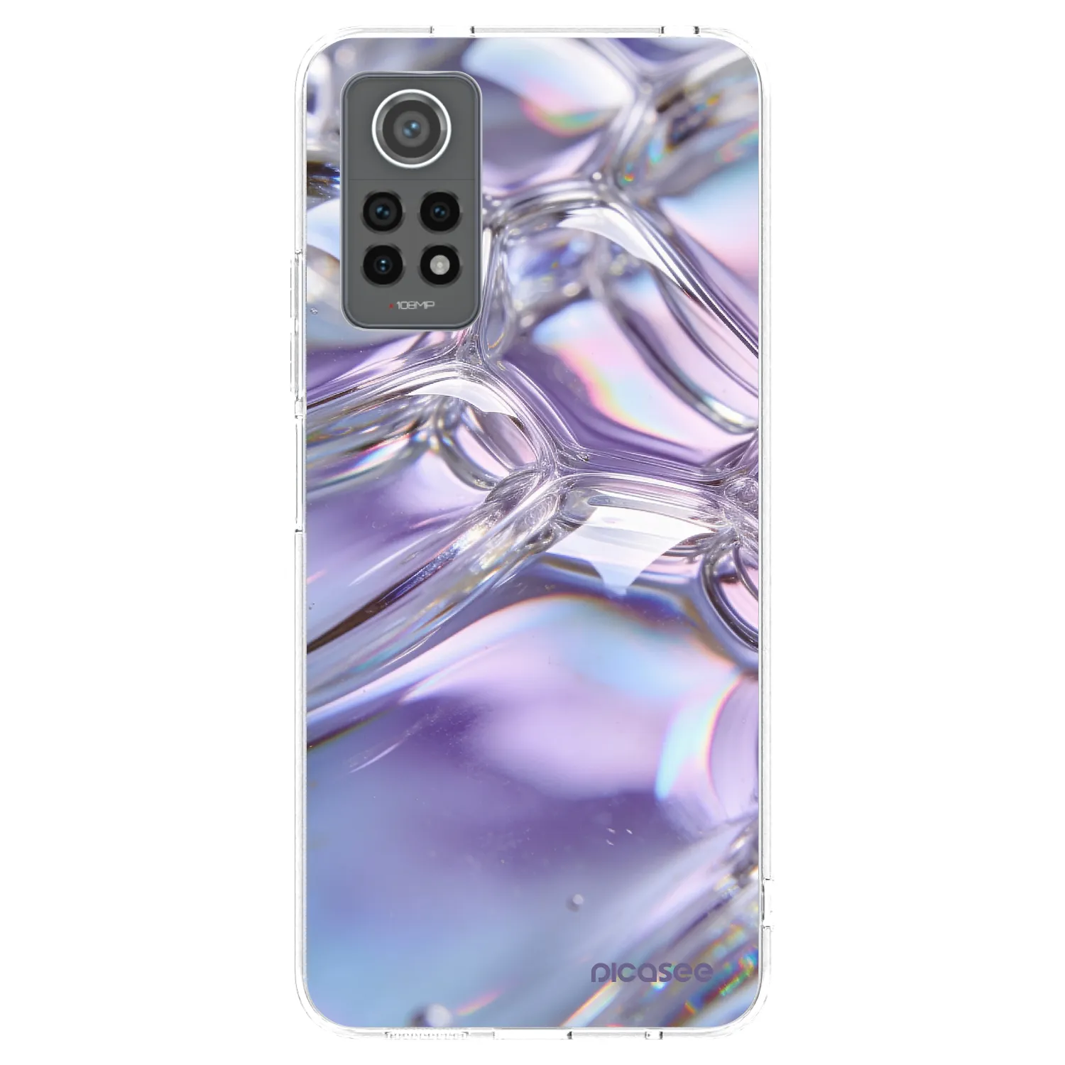 Picasee silikonska prozirna maskica za Xiaomi Redmi Note 12 Pro 4G - Iridescent bubbles