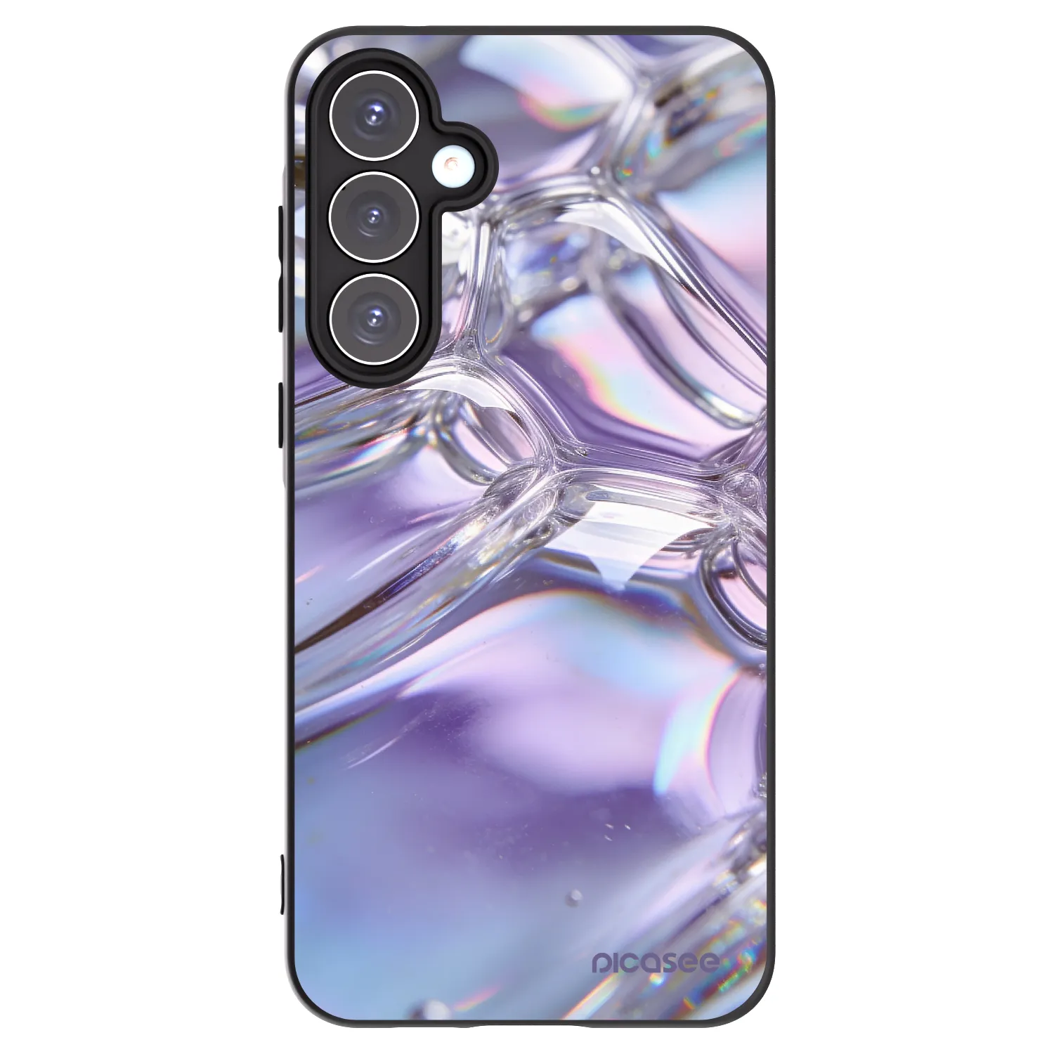 Picasee crna silikonska maskica za Samsung Galaxy A55 5G A556B - Iridescent bubbles