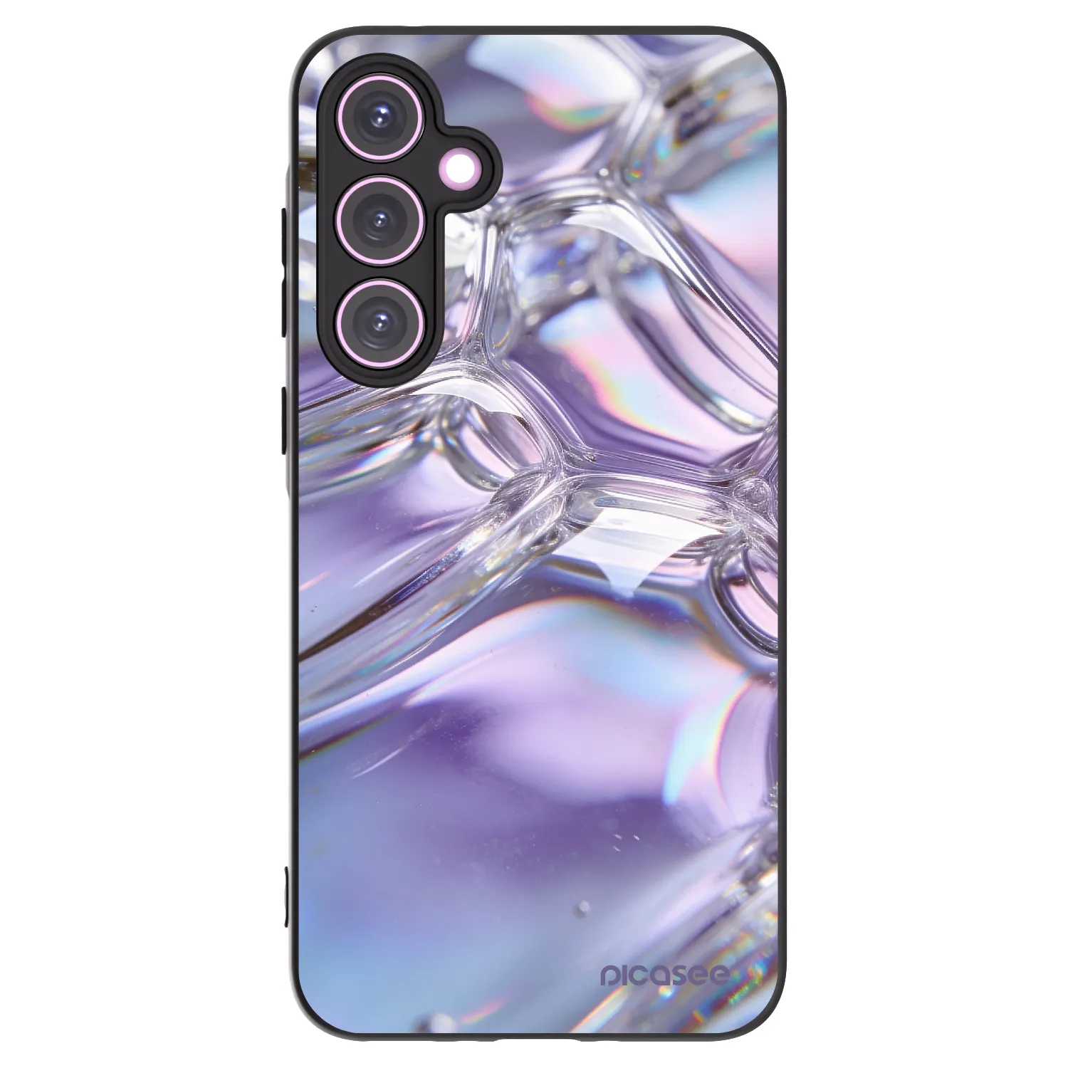 Picasee crna silikonska maskica za Samsung Galaxy A35 5G A356B - Iridescent bubbles