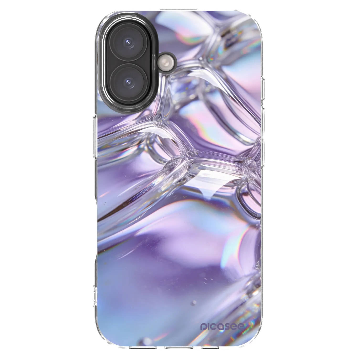Picasee silikonska prozirna maskica za Apple iPhone 16 - Iridescent bubbles