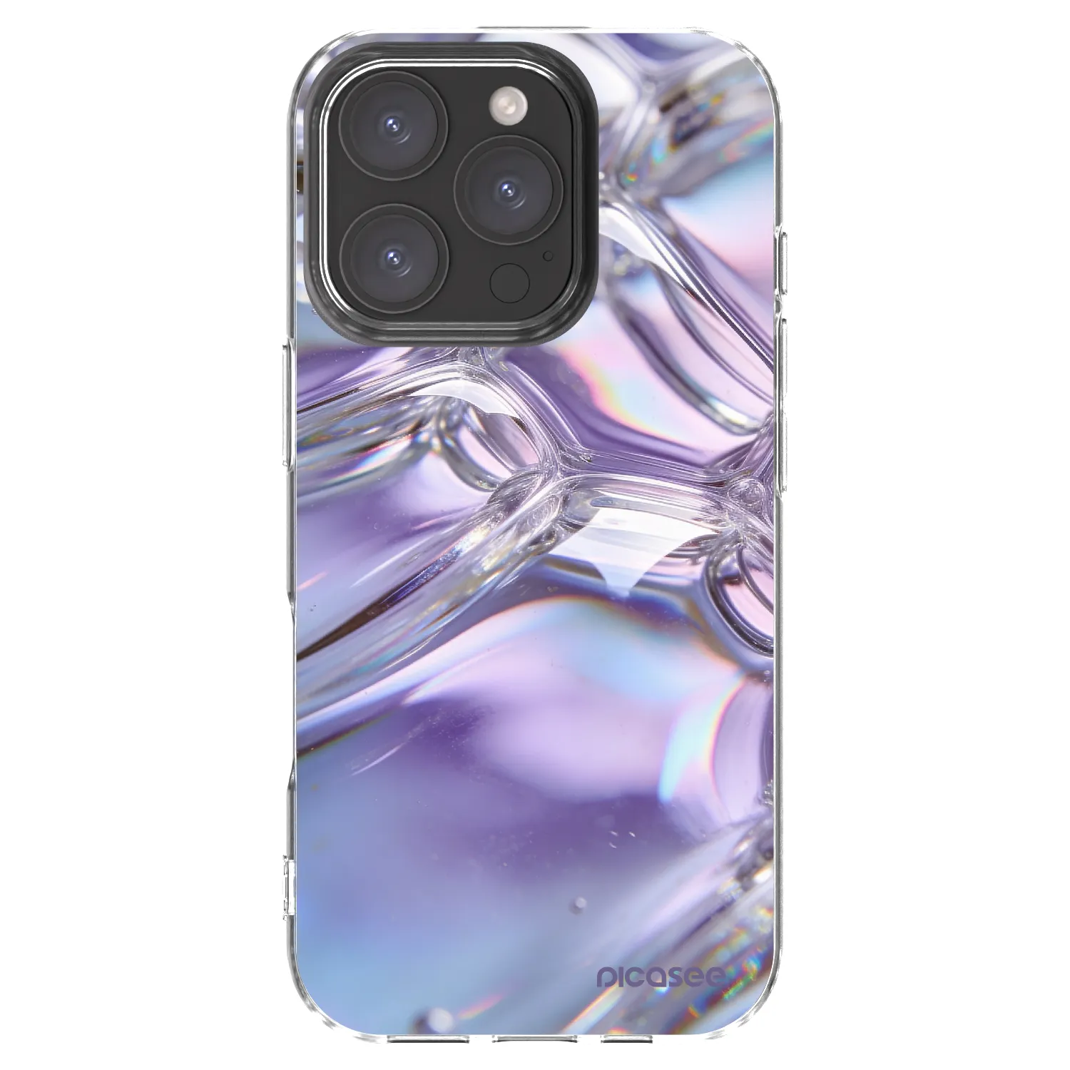 Picasee silikonska prozirna maskica za Apple iPhone 16 Pro - Iridescent bubbles