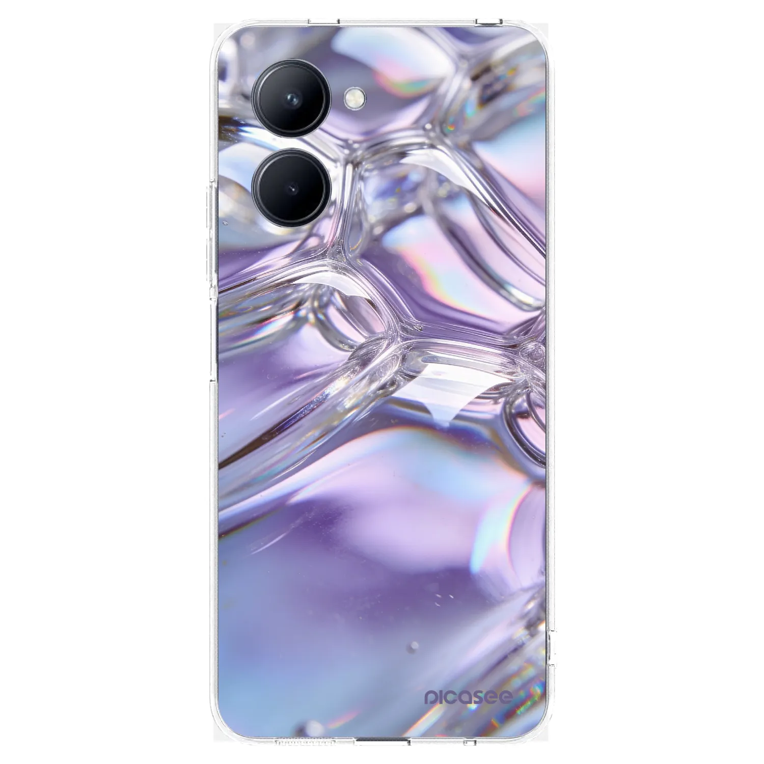 Picasee silikonska prozirna maskica za Realme C33 (2023) - Iridescent bubbles