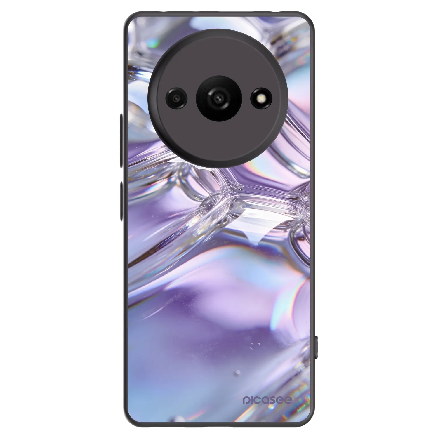 Picasee crna silikonska maskica za Xiaomi Redmi A3 - Iridescent bubbles