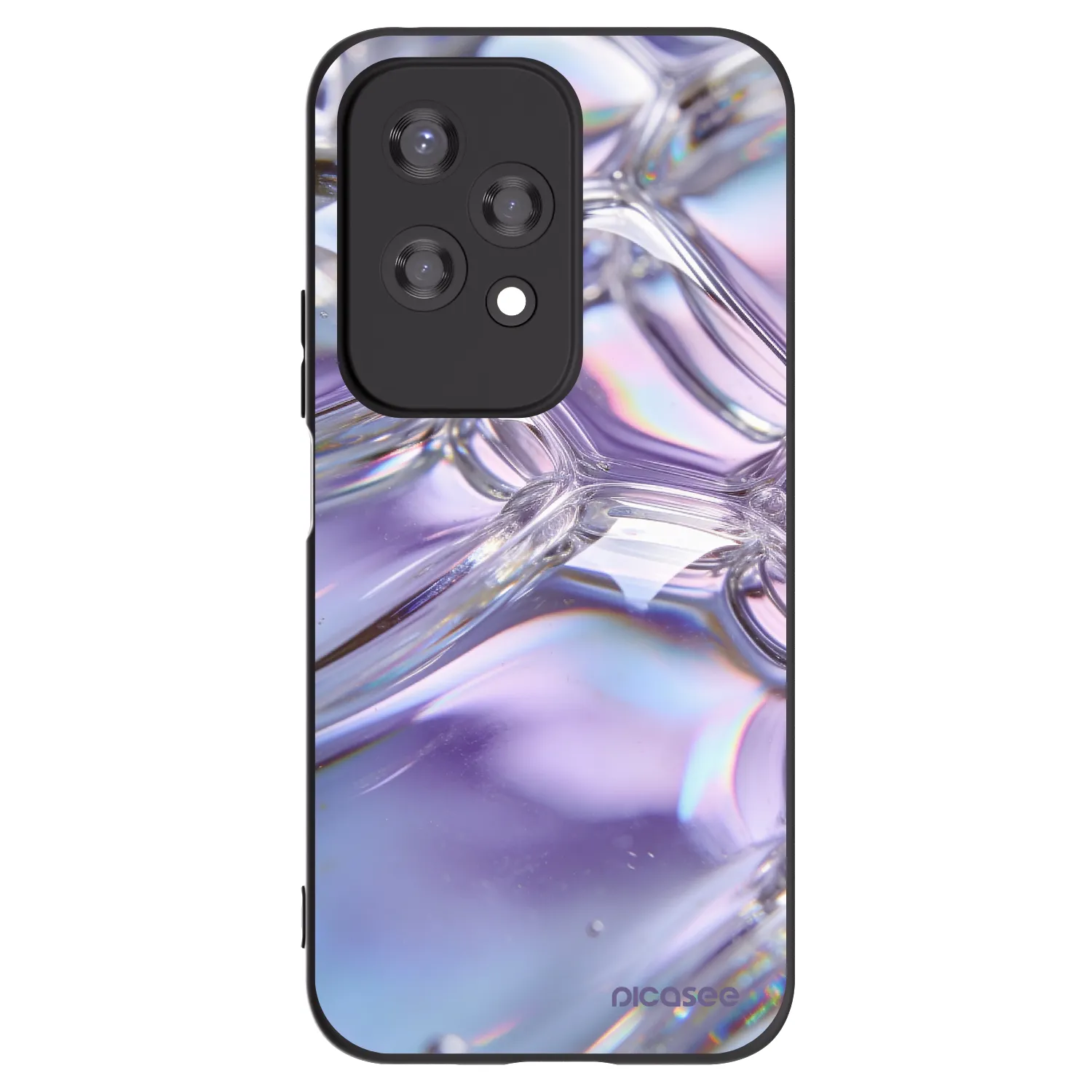 Picasee crna silikonska maskica za Honor 200 Lite - Iridescent bubbles