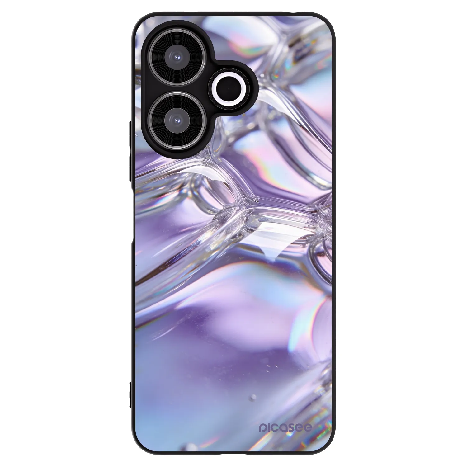 Picasee crna silikonska maskica za Xiaomi Redmi 13 4G - Iridescent bubbles
