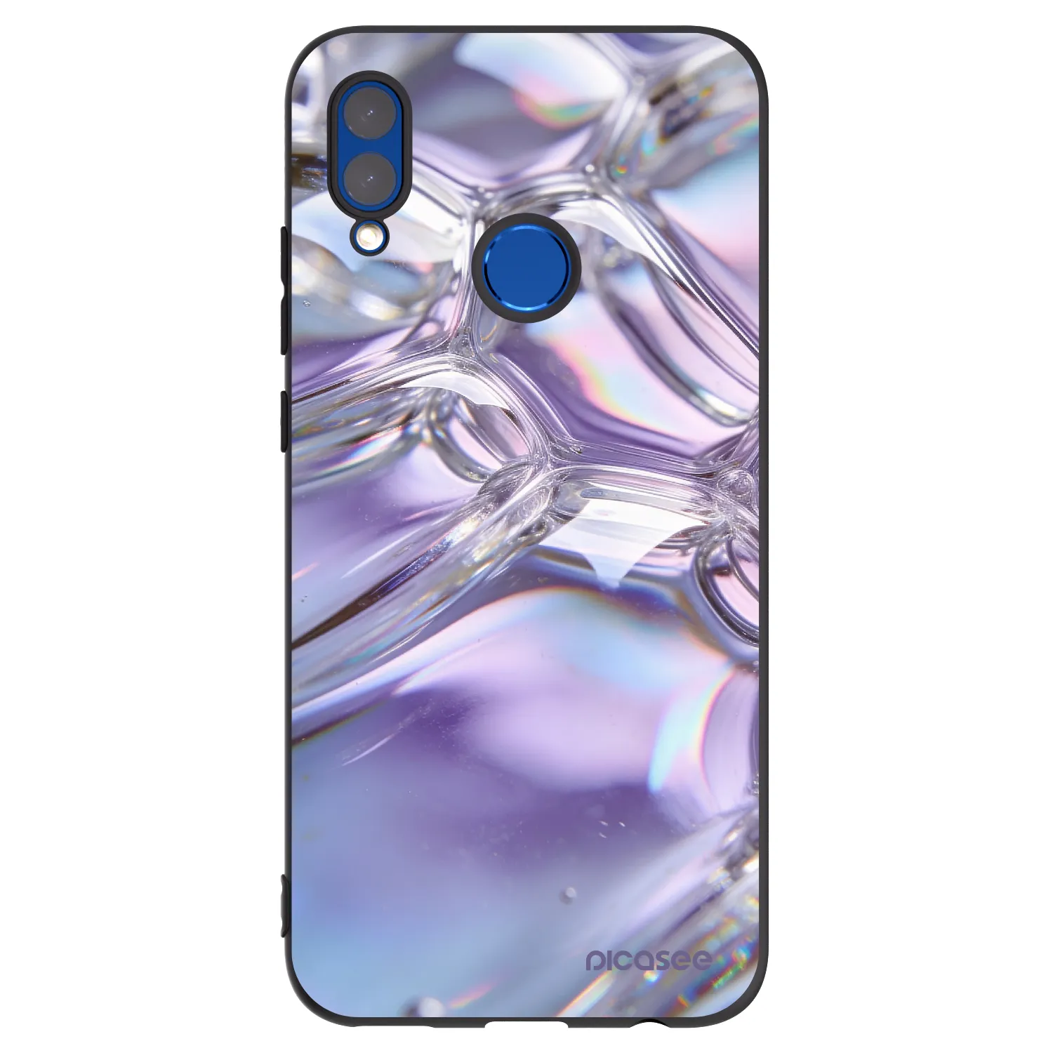 Picasee crna silikonska maskica za Honor 10 Lite - Iridescent bubbles