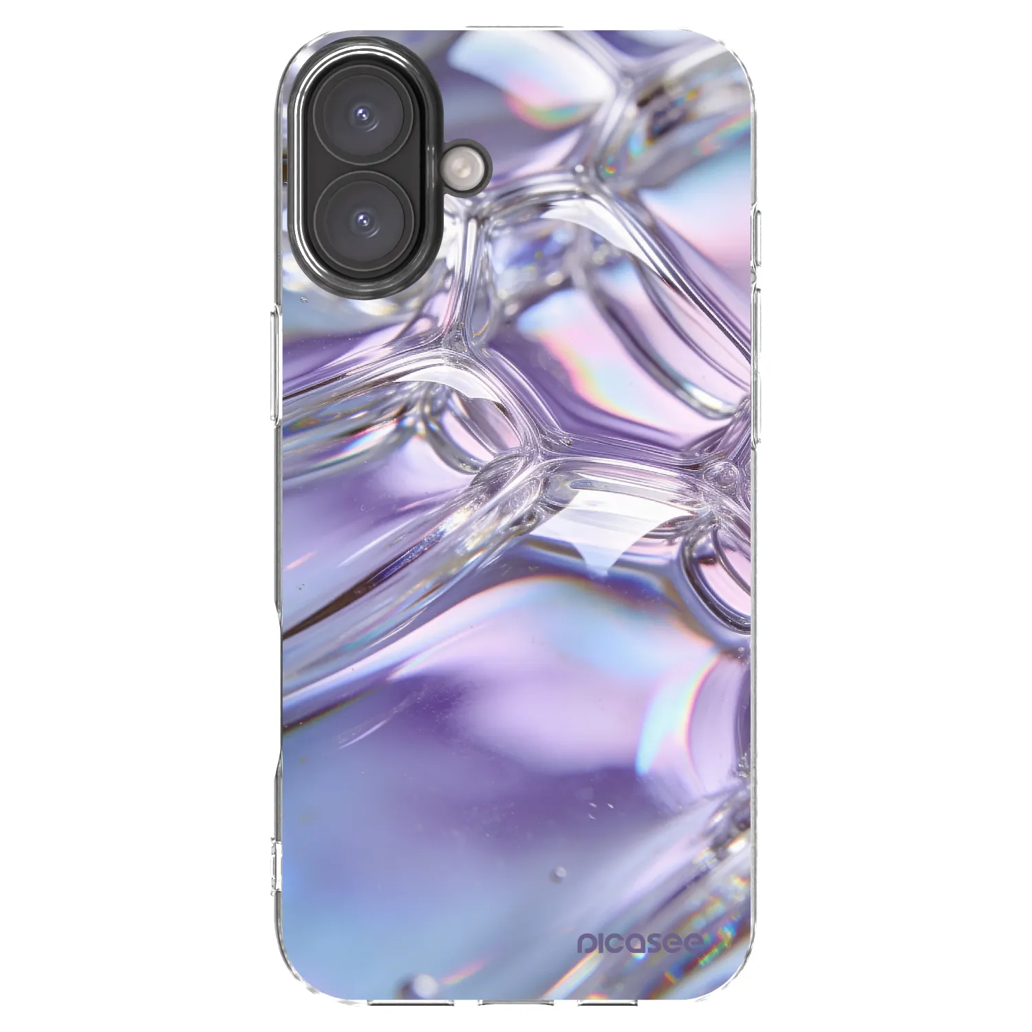Picasee silikonska prozirna maskica za Apple iPhone 16 Plus - Iridescent bubbles