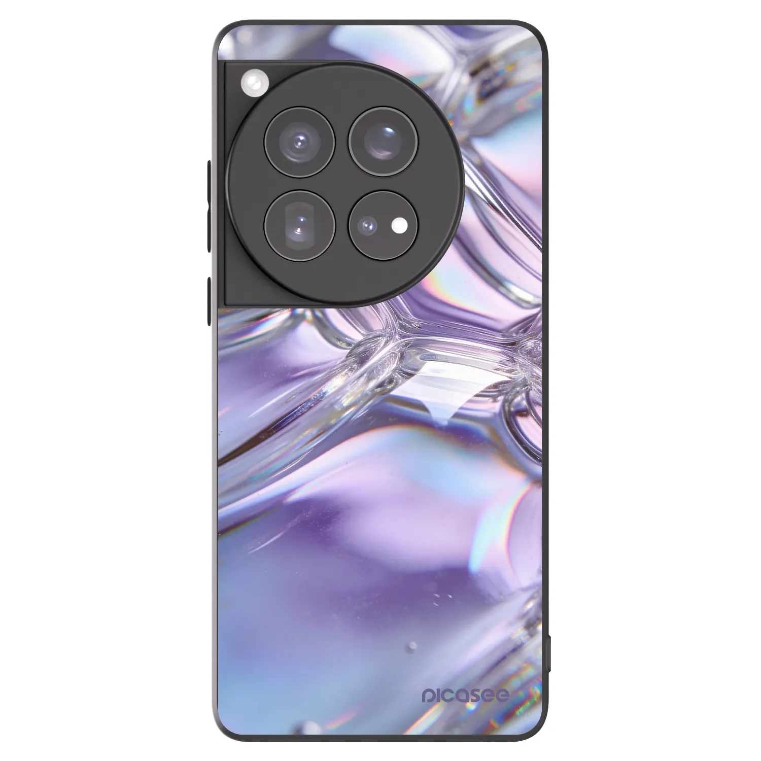 Picasee crna silikonska maskica za OnePlus 12 5G - Iridescent bubbles