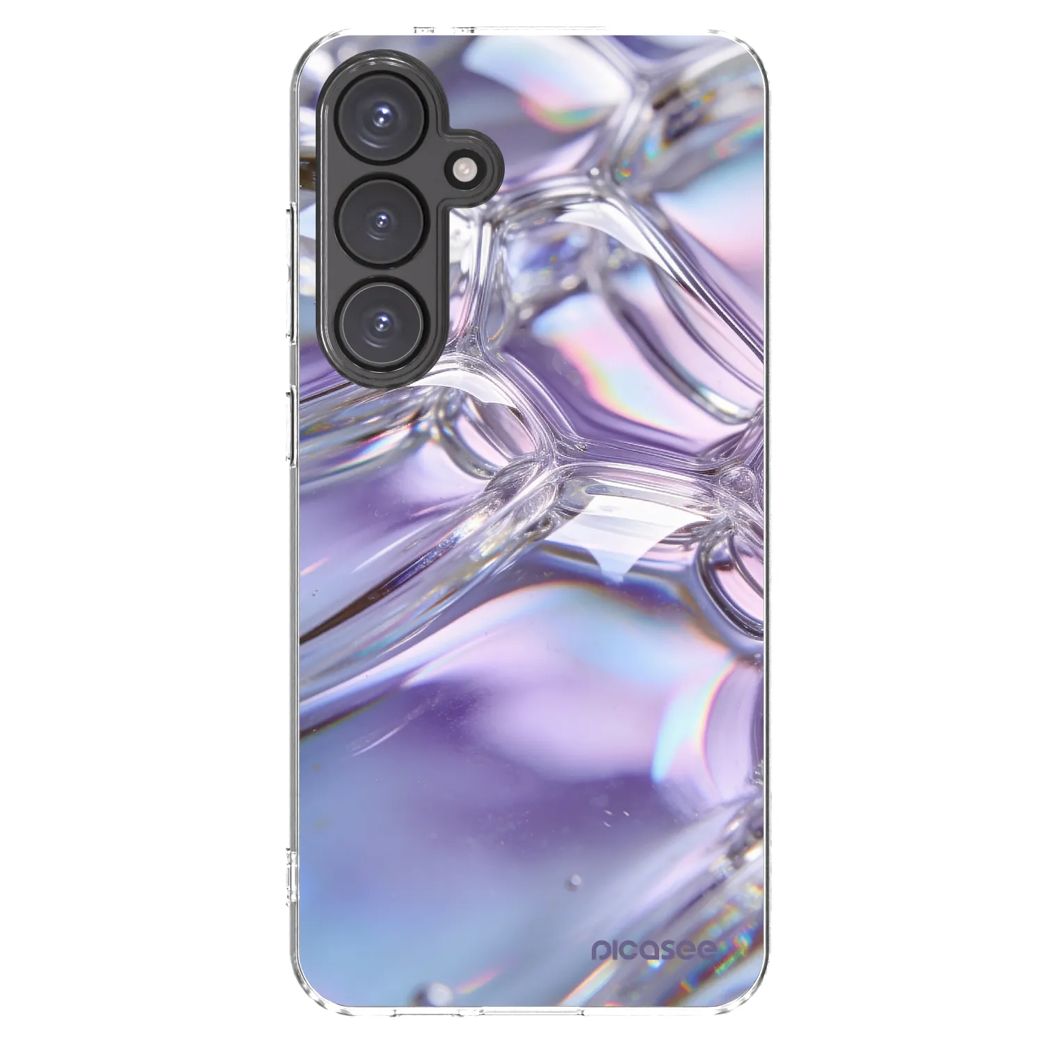 Picasee silikonska prozirna maskica za Samsung Galaxy S24 FE S721B - Iridescent bubbles