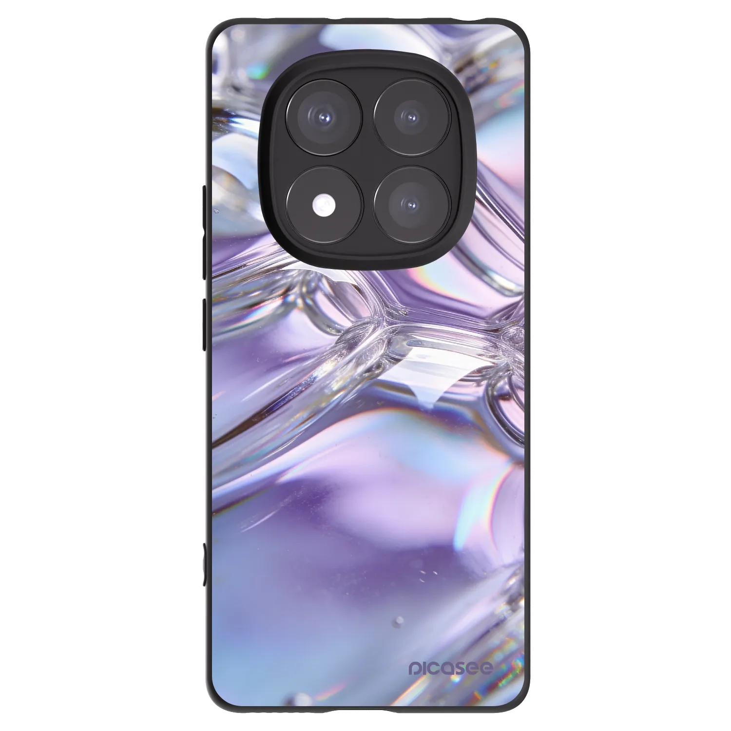 Picasee crna silikonska maskica za Xiaomi Redmi Note 14 Pro+ 5G - Iridescent bubbles