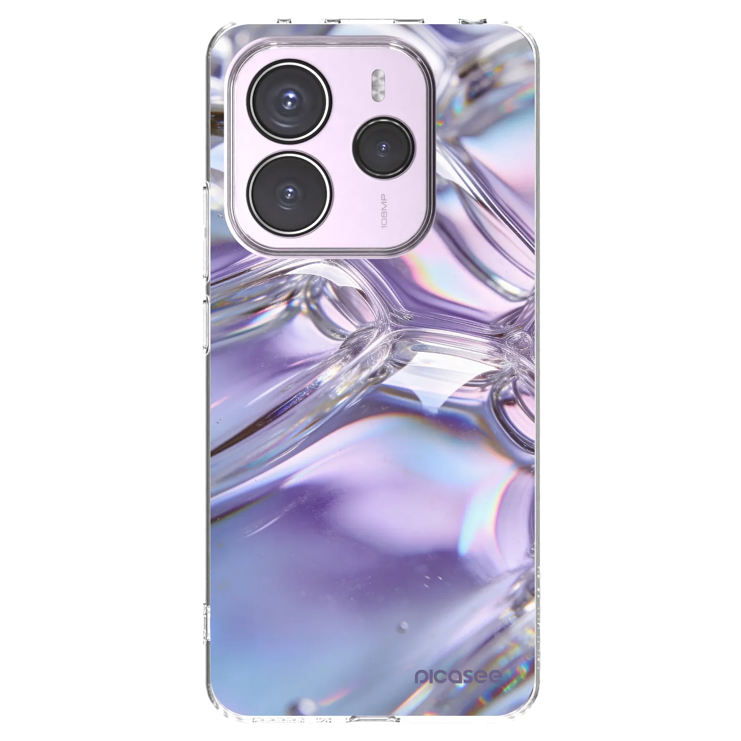 Picasee silikonska prozirna maskica za Xiaomi Redmi Note 14 5G - Iridescent bubbles