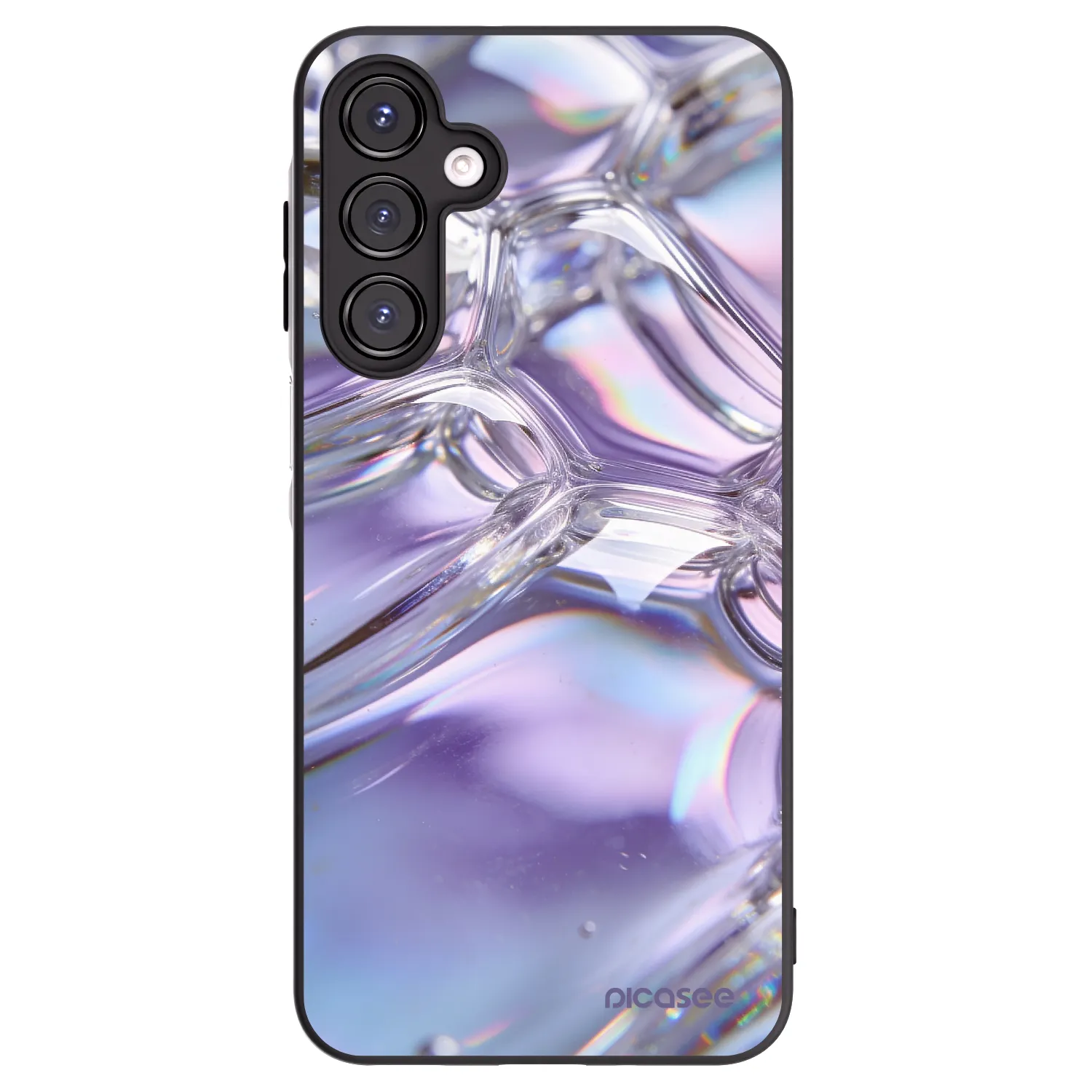 Picasee crna silikonska maskica za Samsung Galaxy A16 5G - Iridescent bubbles