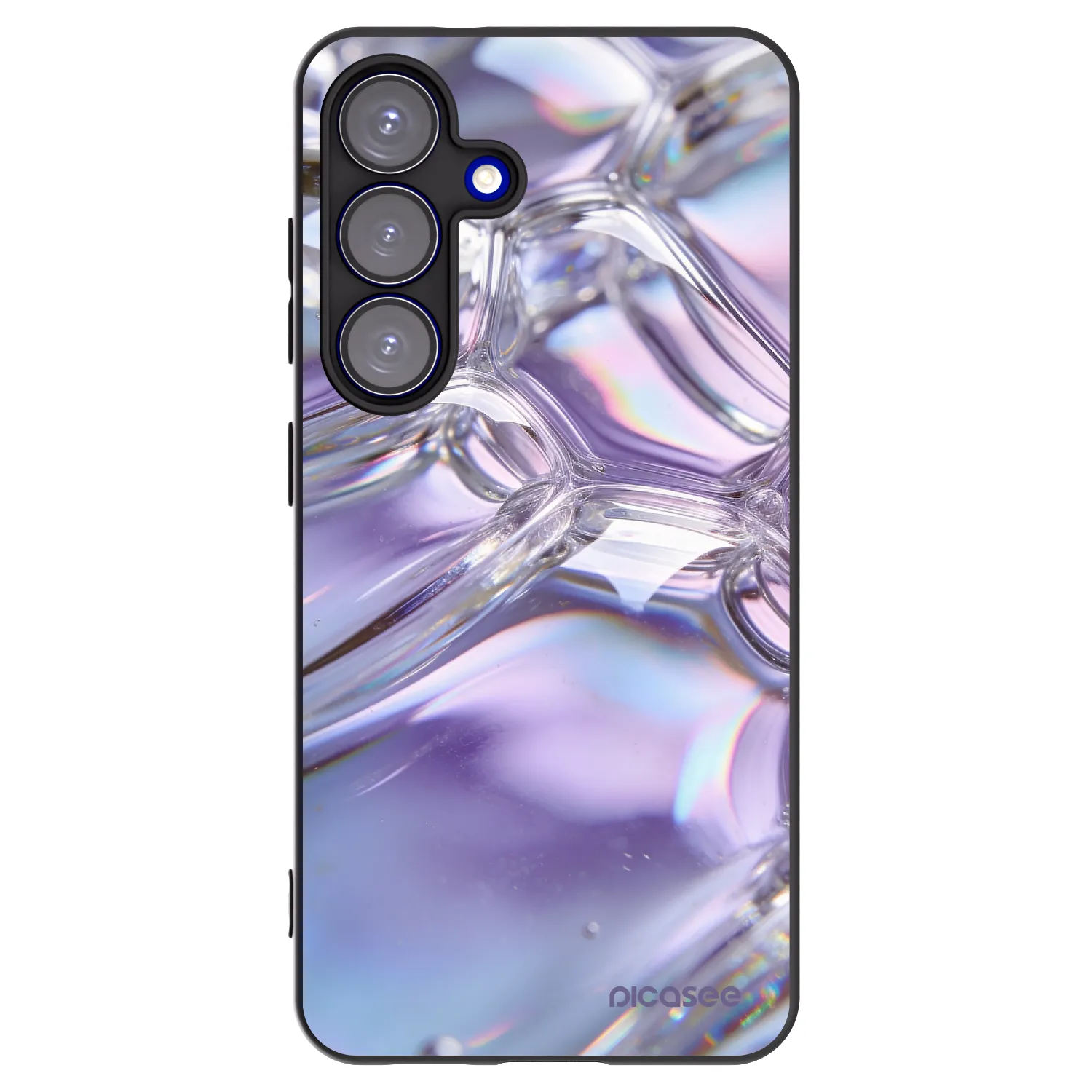 Picasee crna silikonska maskica za Samsung Galaxy S25 5G - Iridescent bubbles