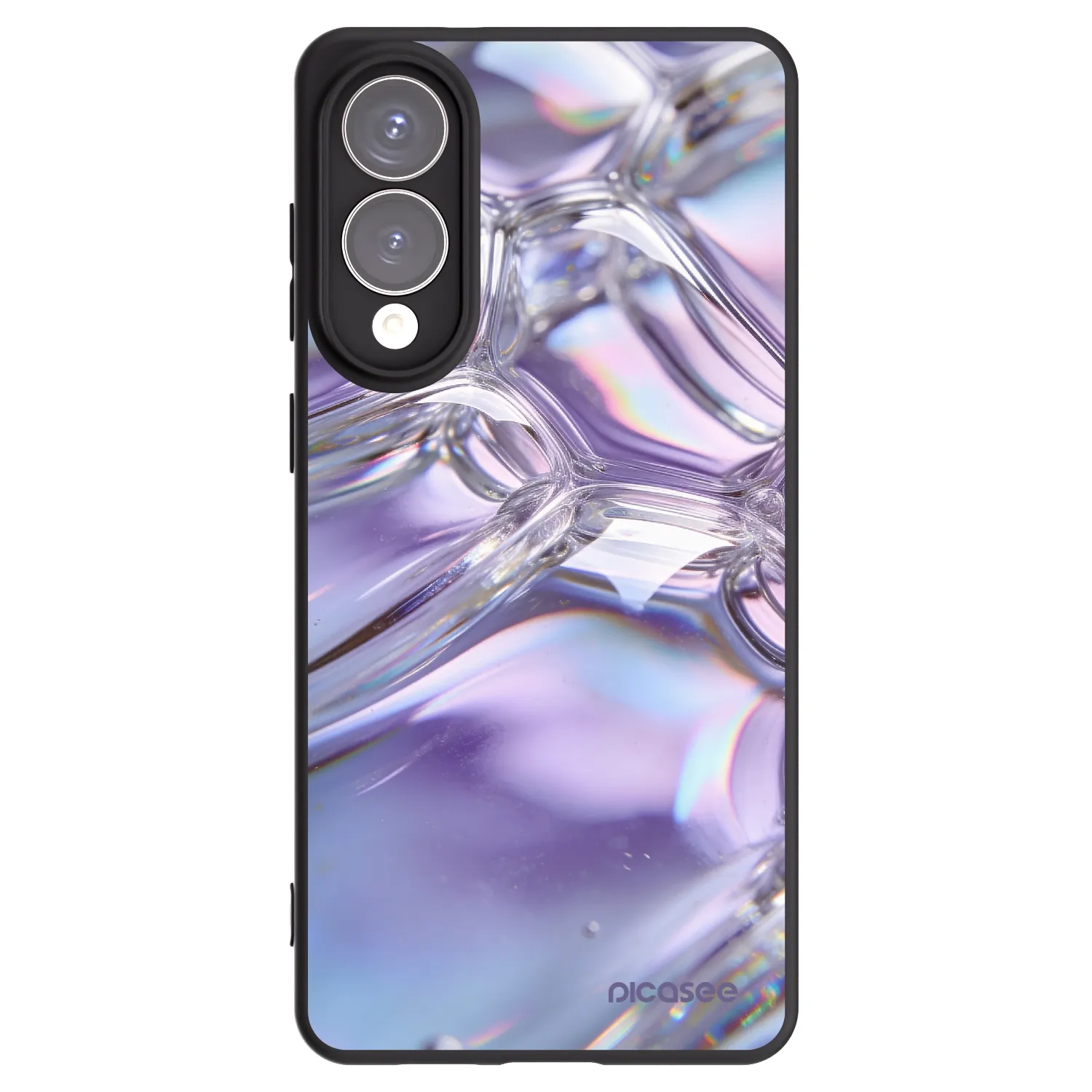 Picasee crna silikonska maskica za Samsung Galaxy S25 Edge 5G - Iridescent bubbles