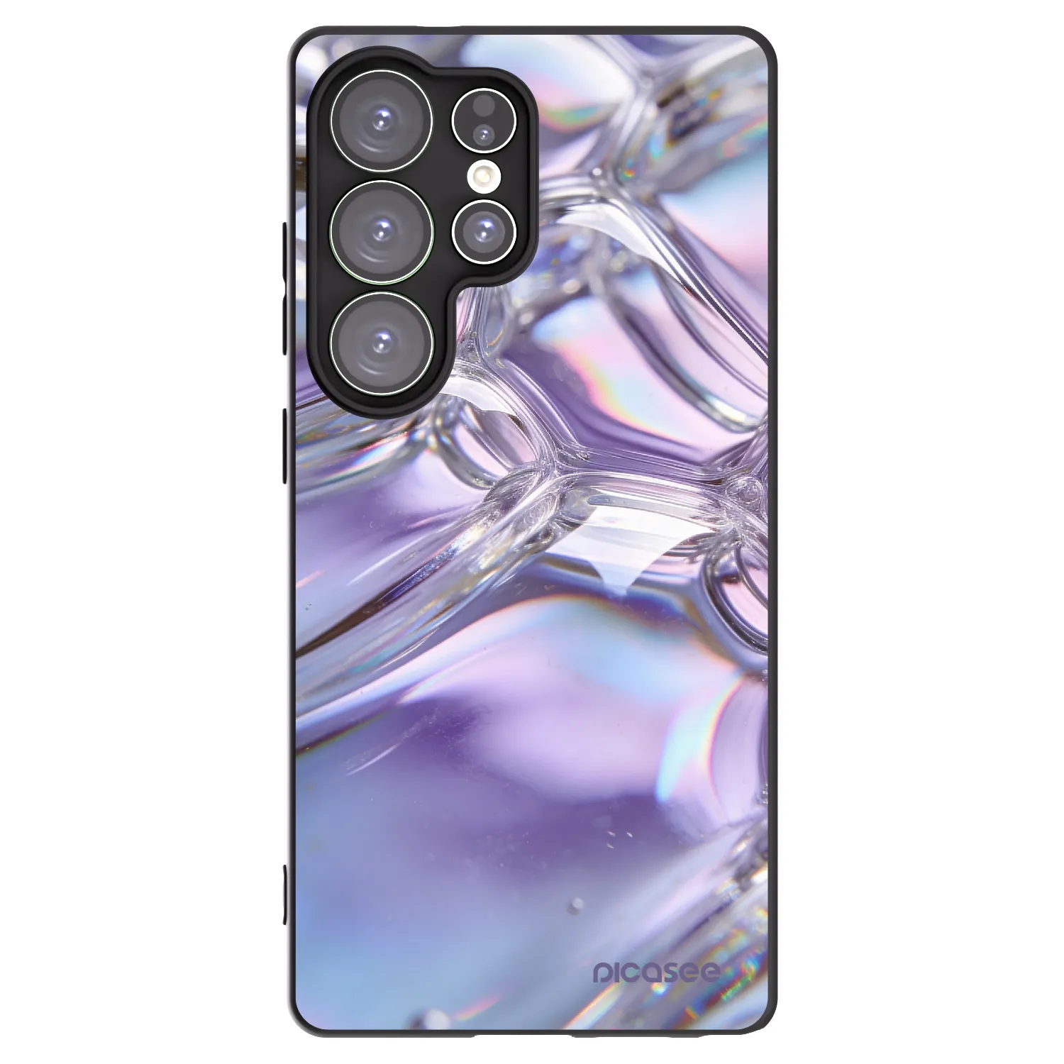 Picasee crna silikonska maskica za Samsung Galaxy S25 Ultra 5G - Iridescent bubbles