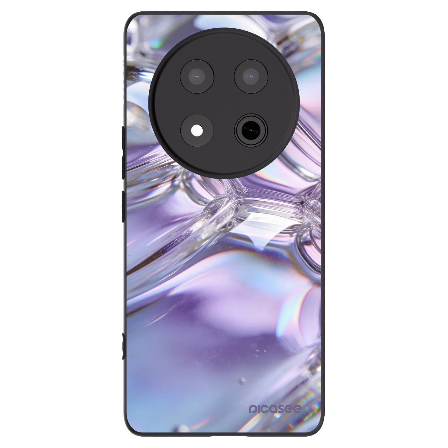 Picasee crna silikonska maskica za Honor Magic7 Lite 5G - Iridescent bubbles