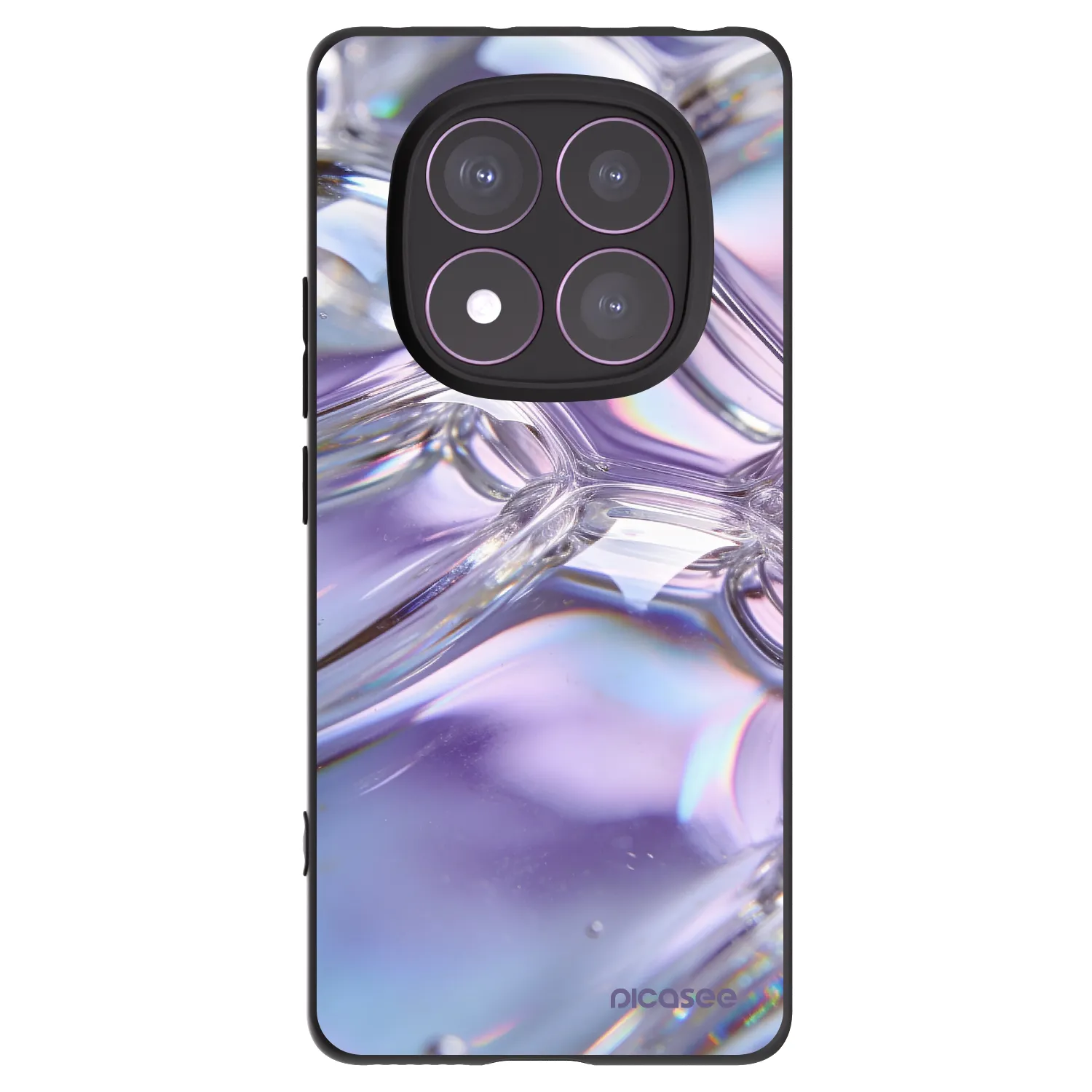 Picasee crna silikonska maskica za Xiaomi Redmi Note 14 Pro 4G - Iridescent bubbles