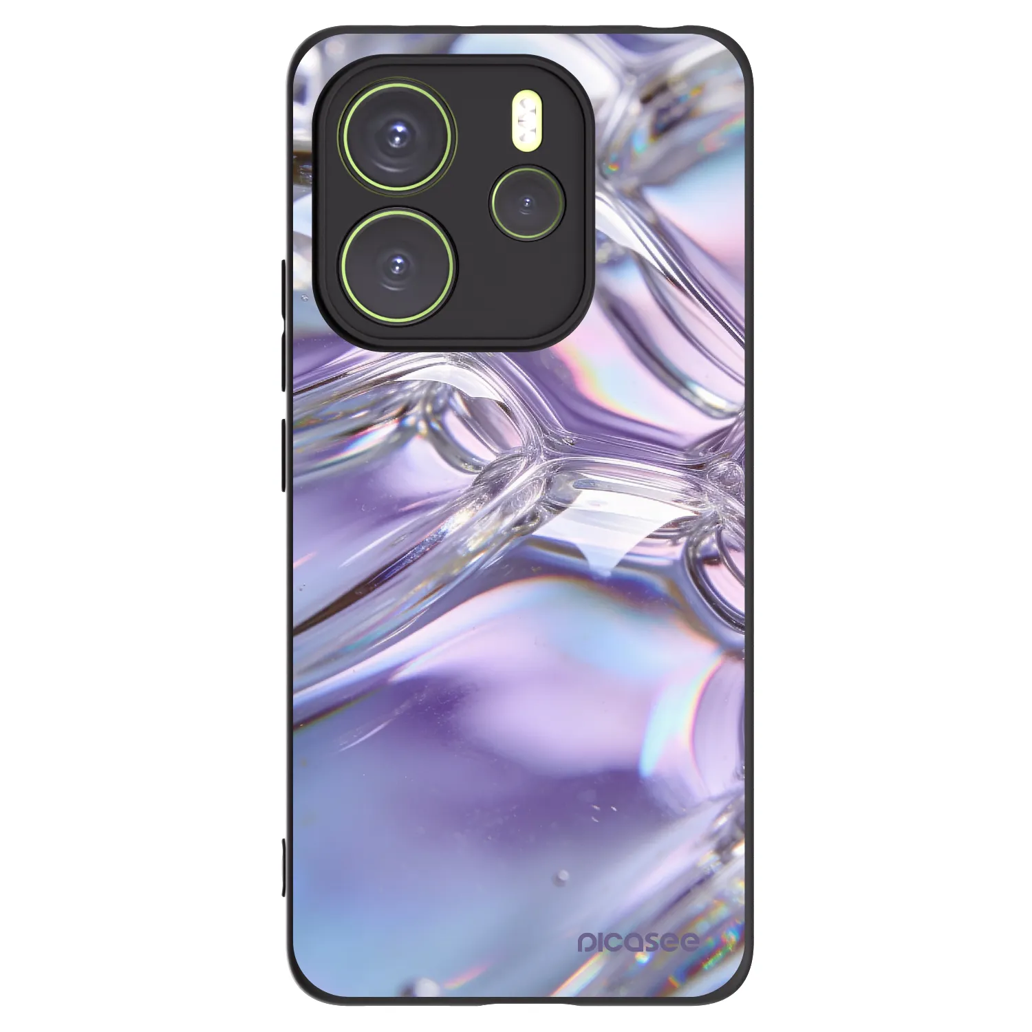 Picasee crna silikonska maskica za Xiaomi Redmi Note 14 4G - Iridescent bubbles