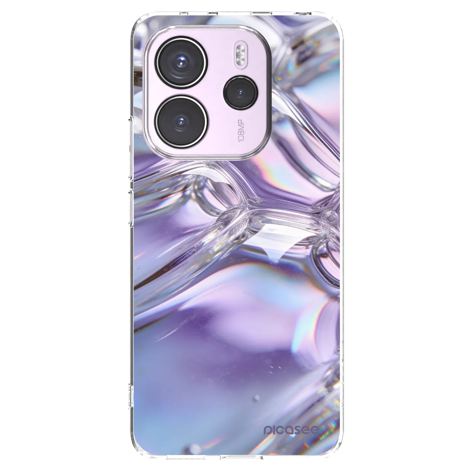 Picasee silikonska prozirna maskica za Xiaomi Redmi Note 14 4G - Iridescent bubbles