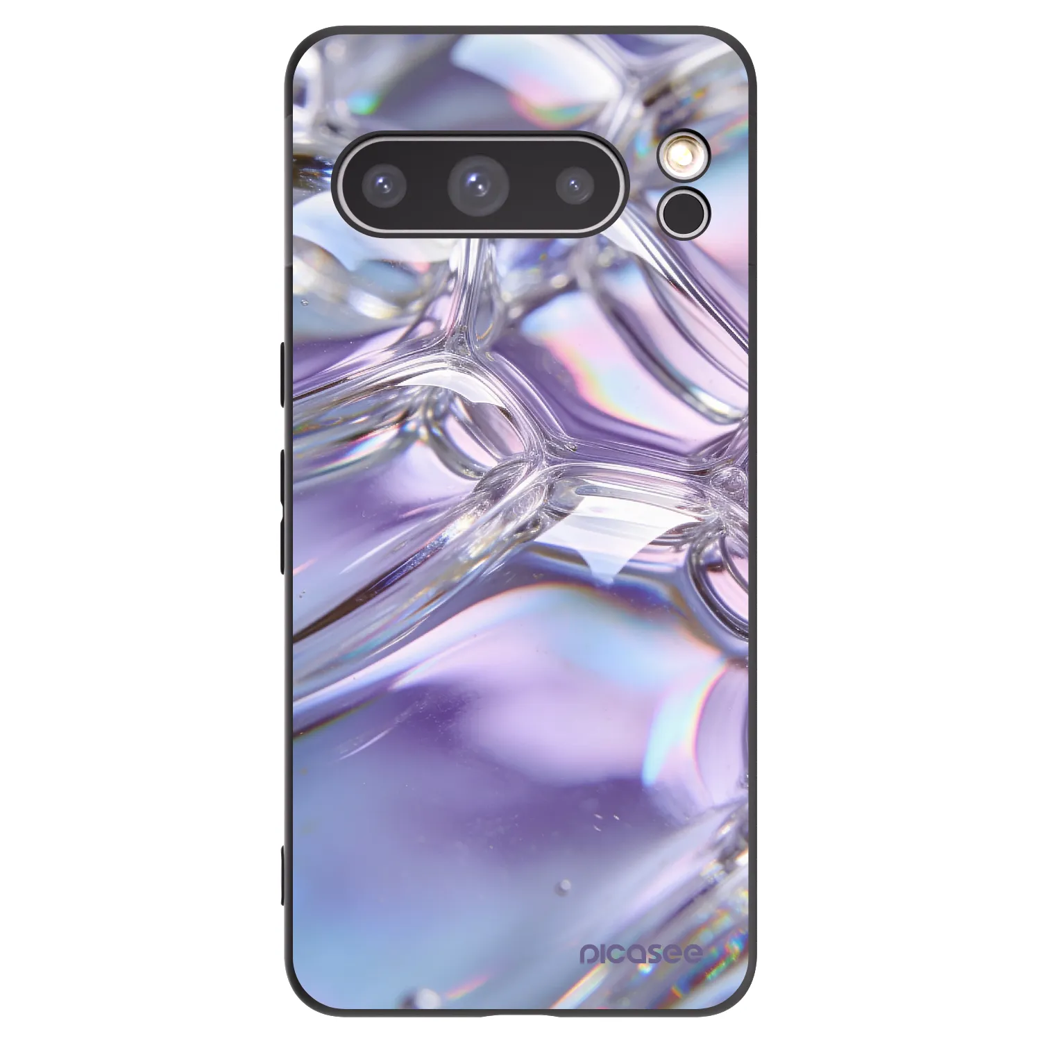 Picasee crna silikonska maskica za Google Pixel 8 Pro - Iridescent bubbles