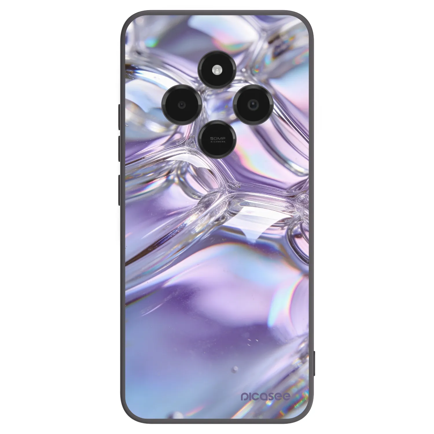Picasee crna silikonska maskica za Xiaomi Poco C75 - Iridescent bubbles