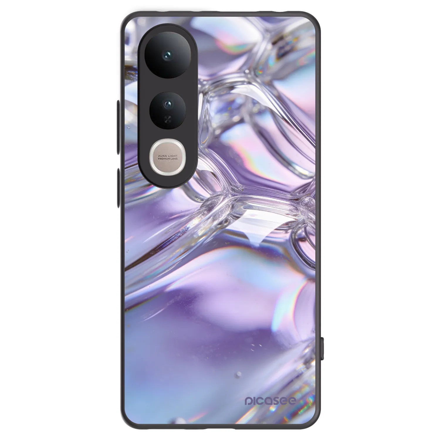 Picasee crna silikonska maskica za Vivo V50 Lite 5G - Iridescent bubbles