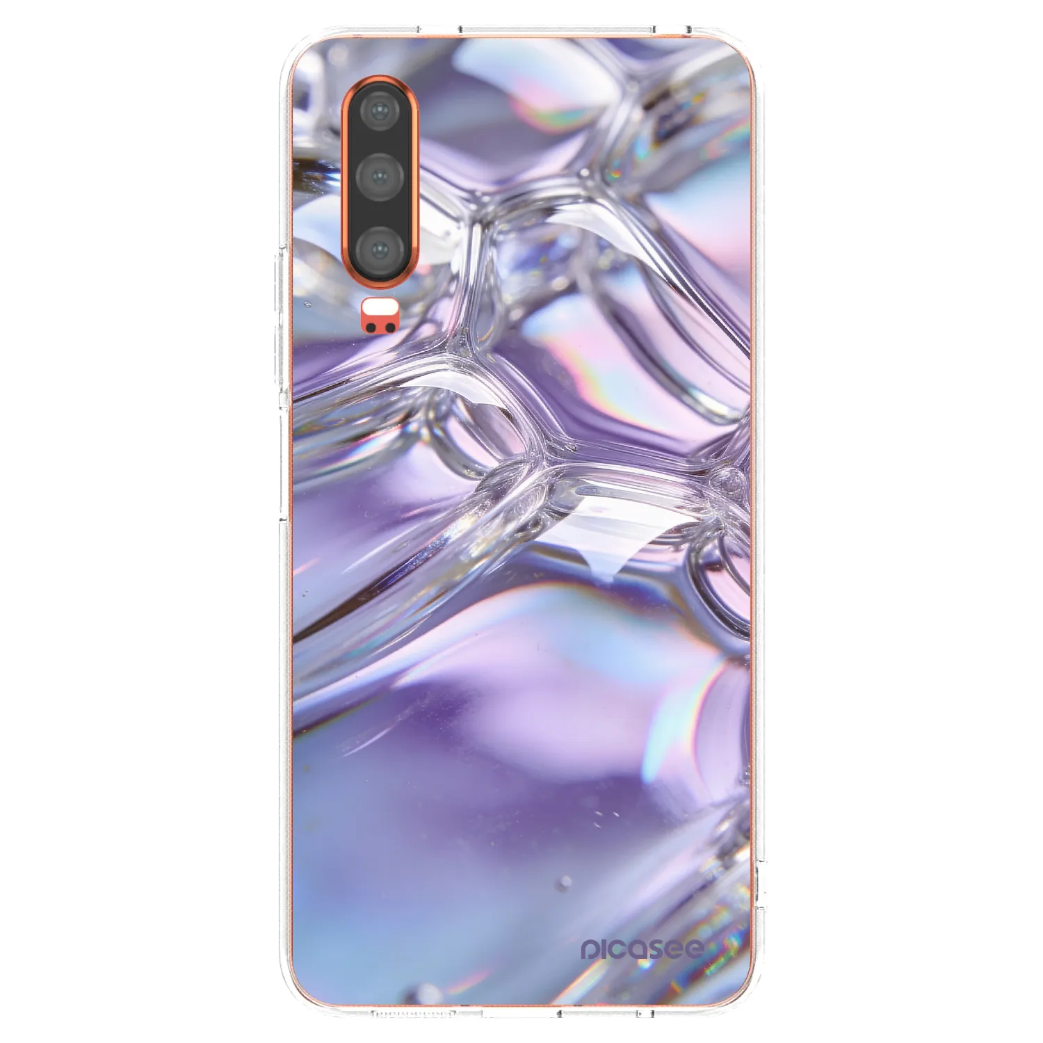 Picasee silikonska prozirna maskica za Huawei P30 - Iridescent bubbles