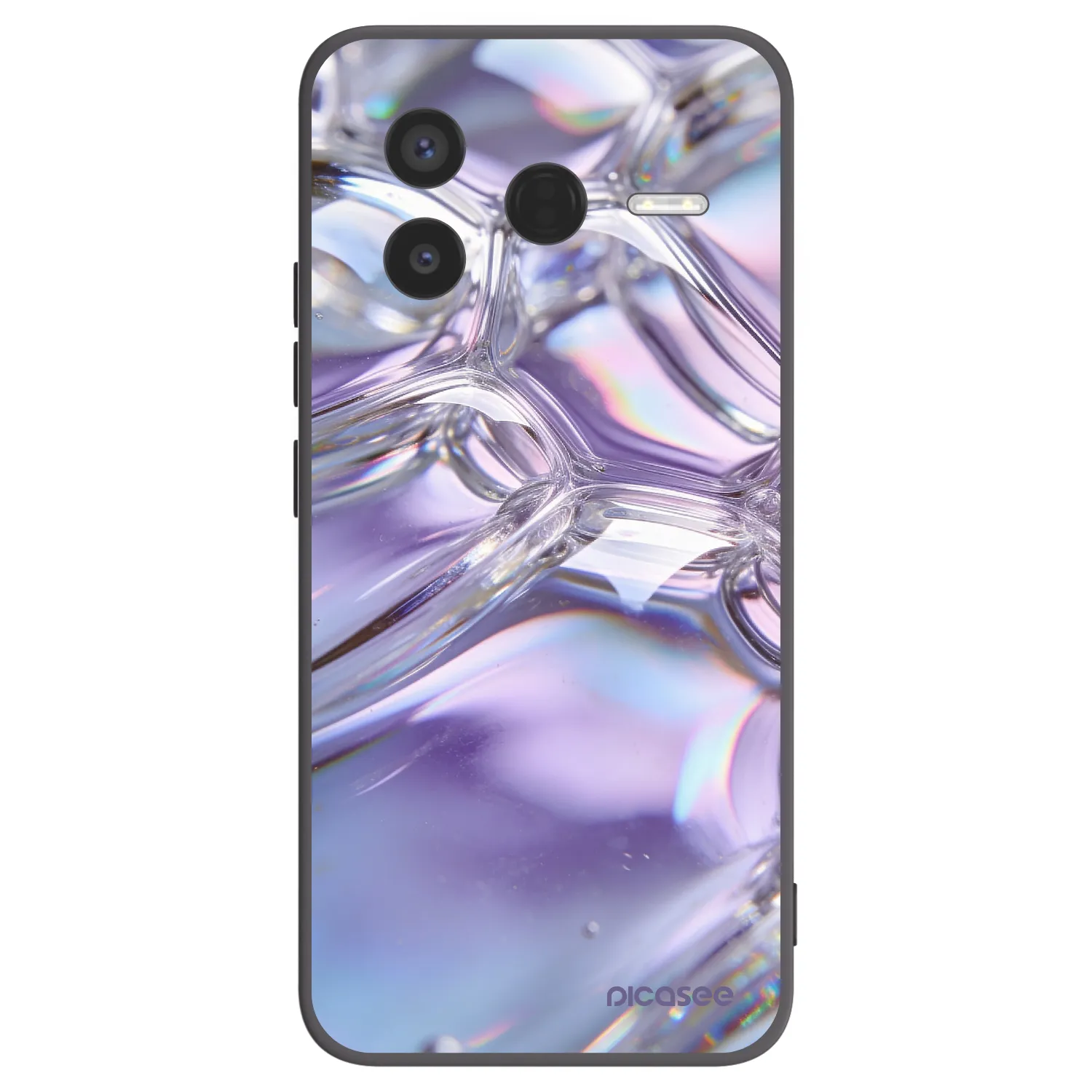 Picasee crna silikonska maskica za Xiaomi Poco F7 Pro 5G - Iridescent bubbles