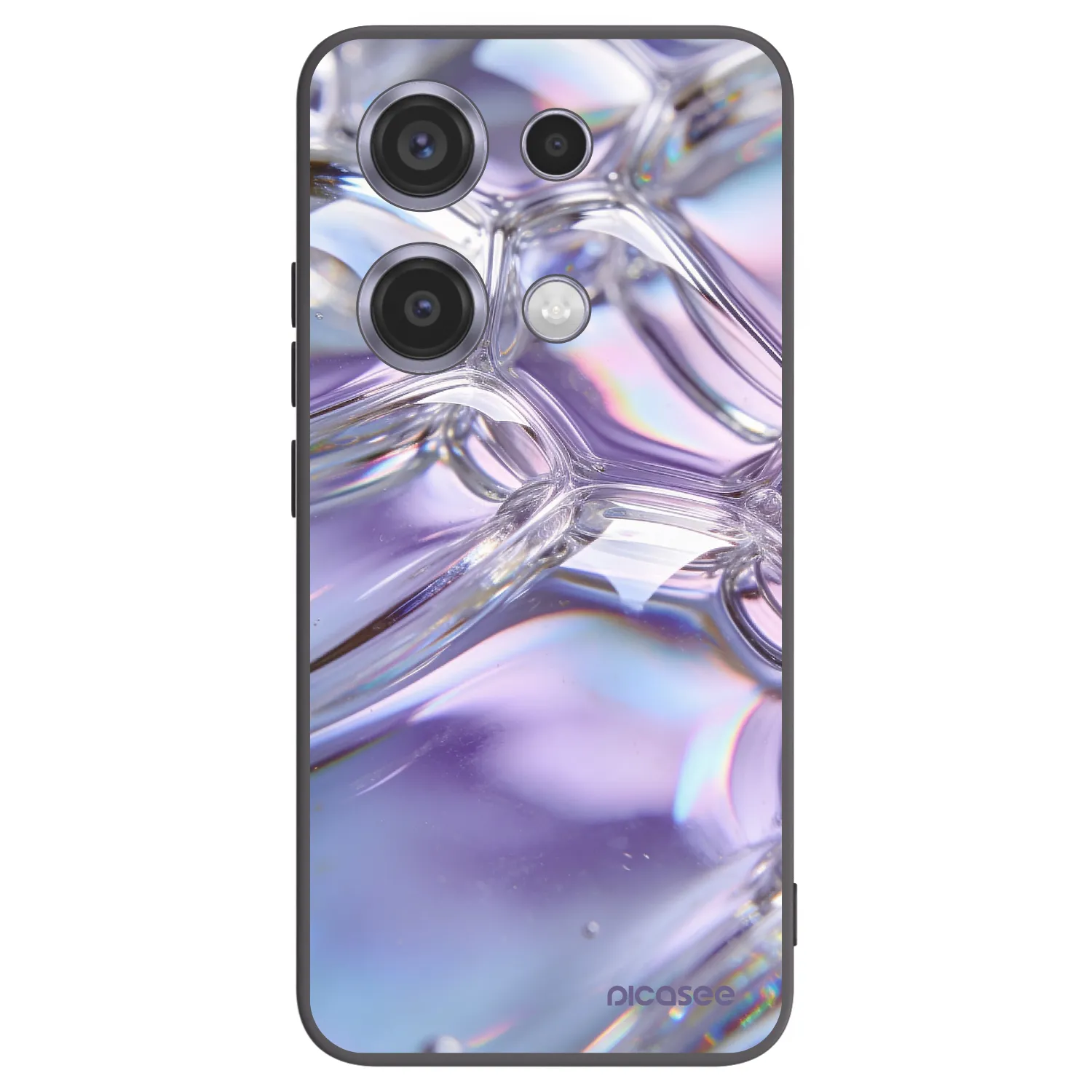 Picasee crna silikonska maskica za Xiaomi Redmi Note 14S - Iridescent bubbles