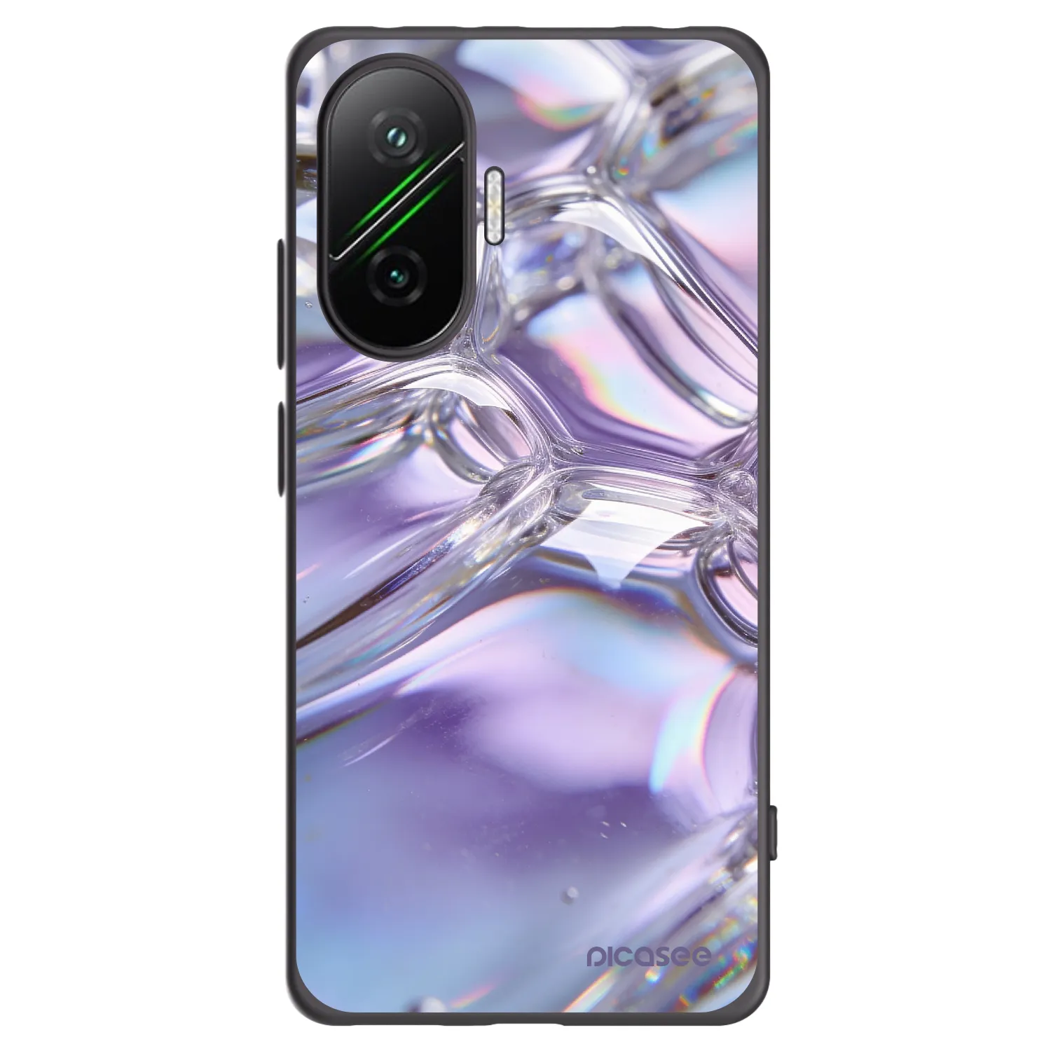 Picasee crna silikonska maskica za Xiaomi Poco F7 5G - Iridescent bubbles