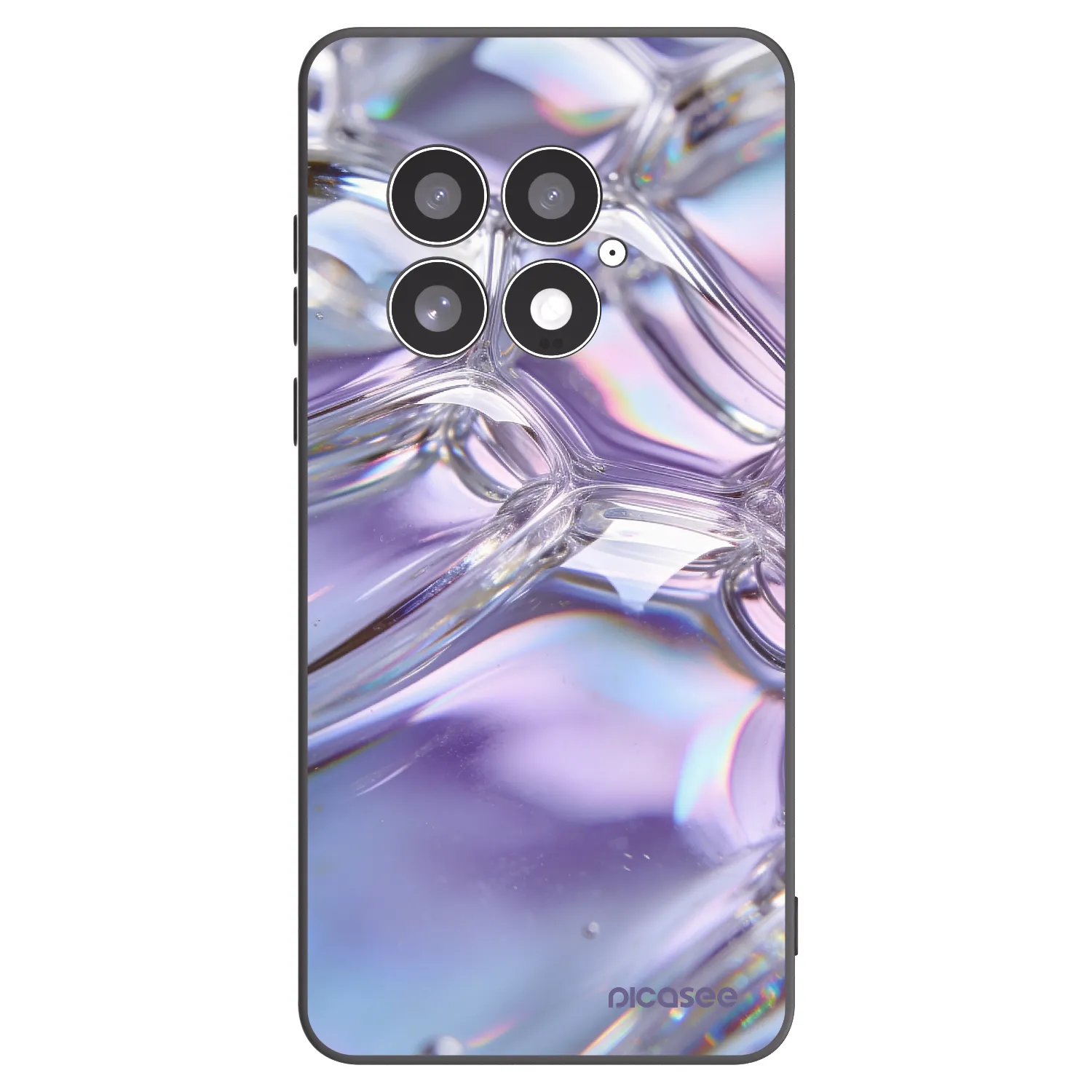 Picasee crna silikonska maskica za OnePlus 13 5G - Iridescent bubbles