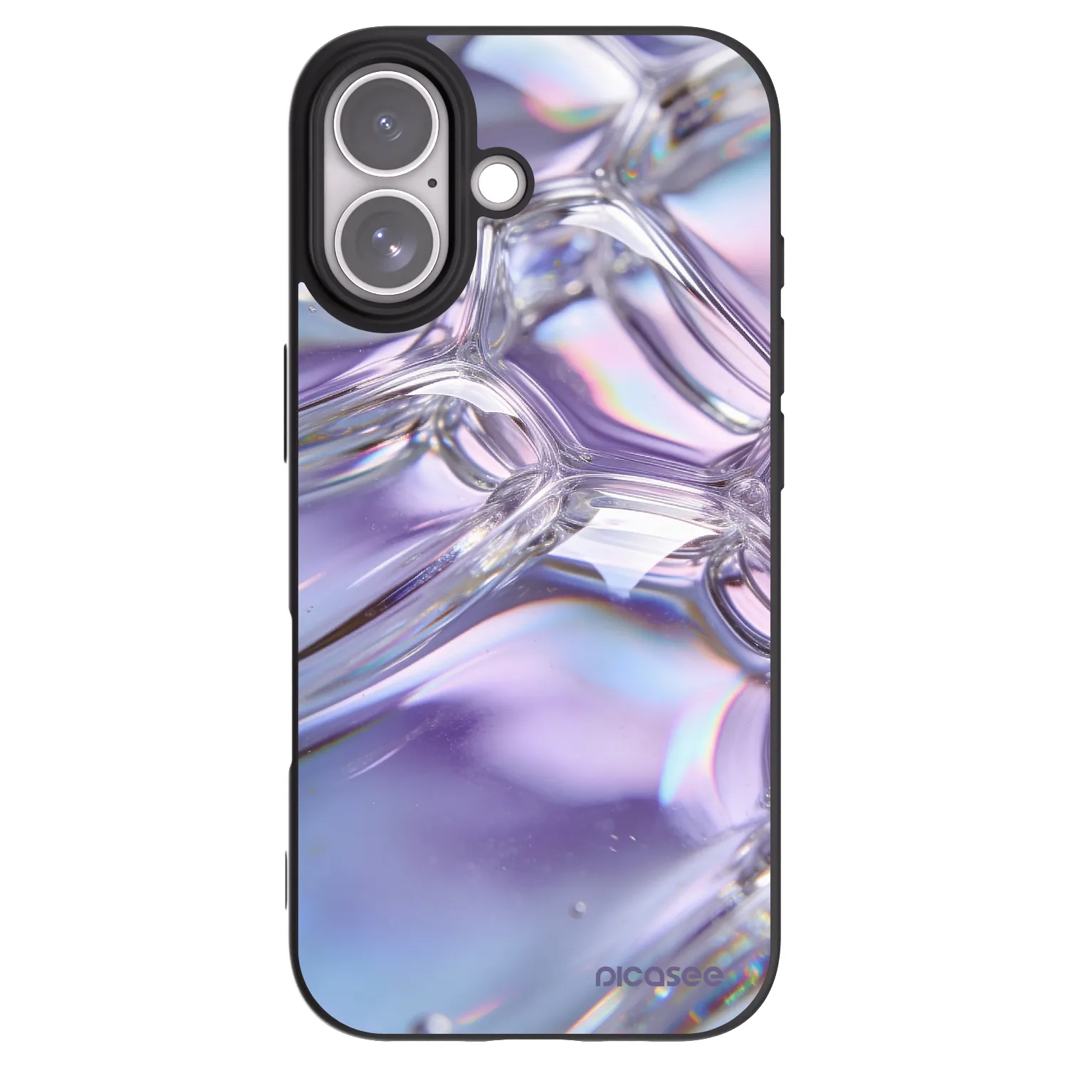 Picasee crna silikonska maskica za Apple iPhone 17 - Iridescent bubbles