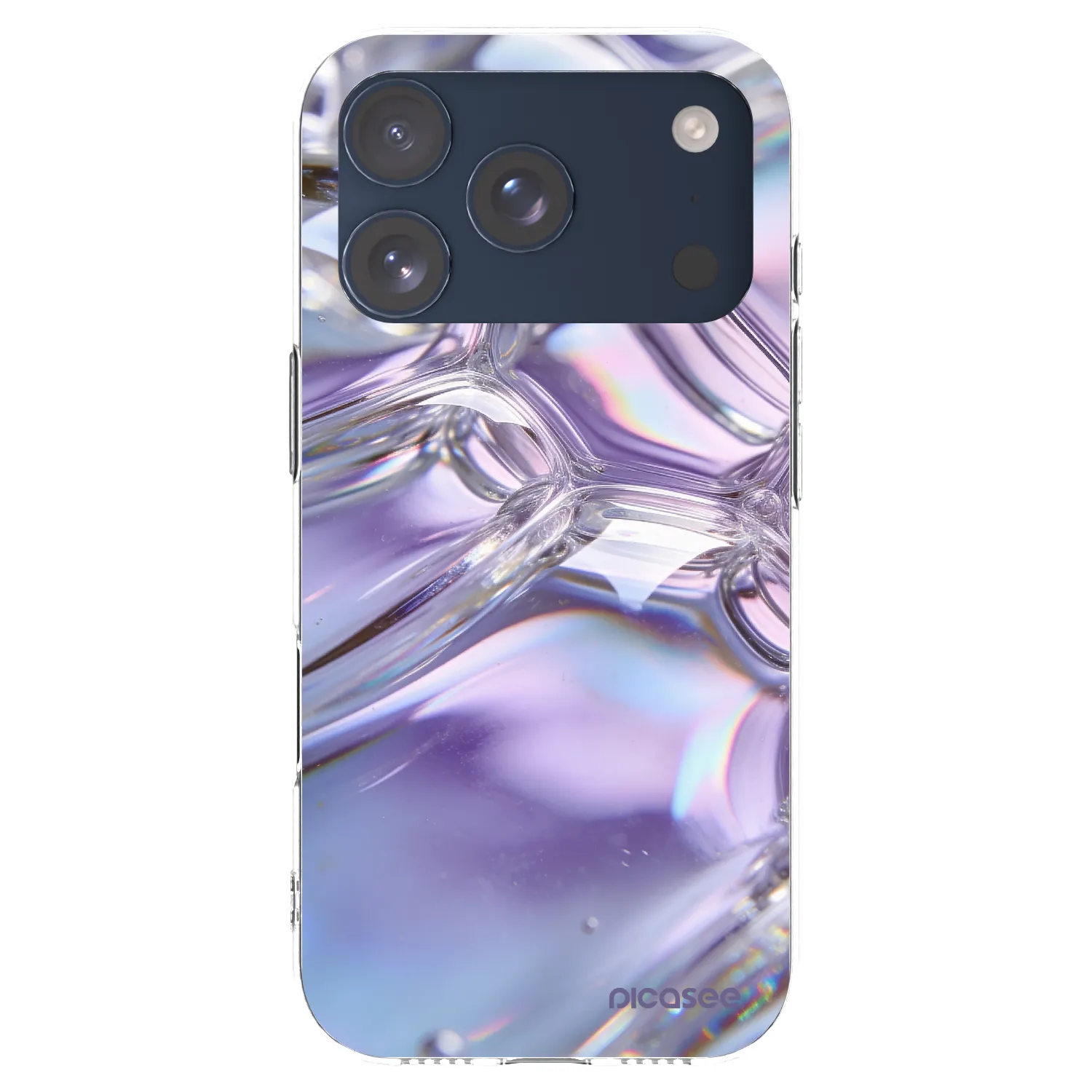 Picasee silikonska prozirna maskica za Apple iPhone 17 Pro - Iridescent bubbles