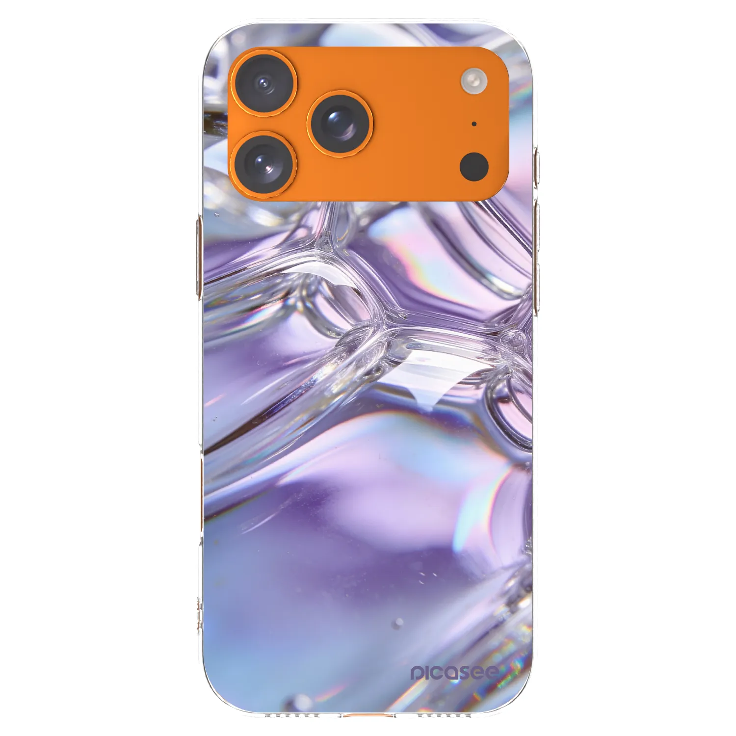 Picasee silikonska prozirna maskica za Apple iPhone 17 Pro Max - Iridescent bubbles