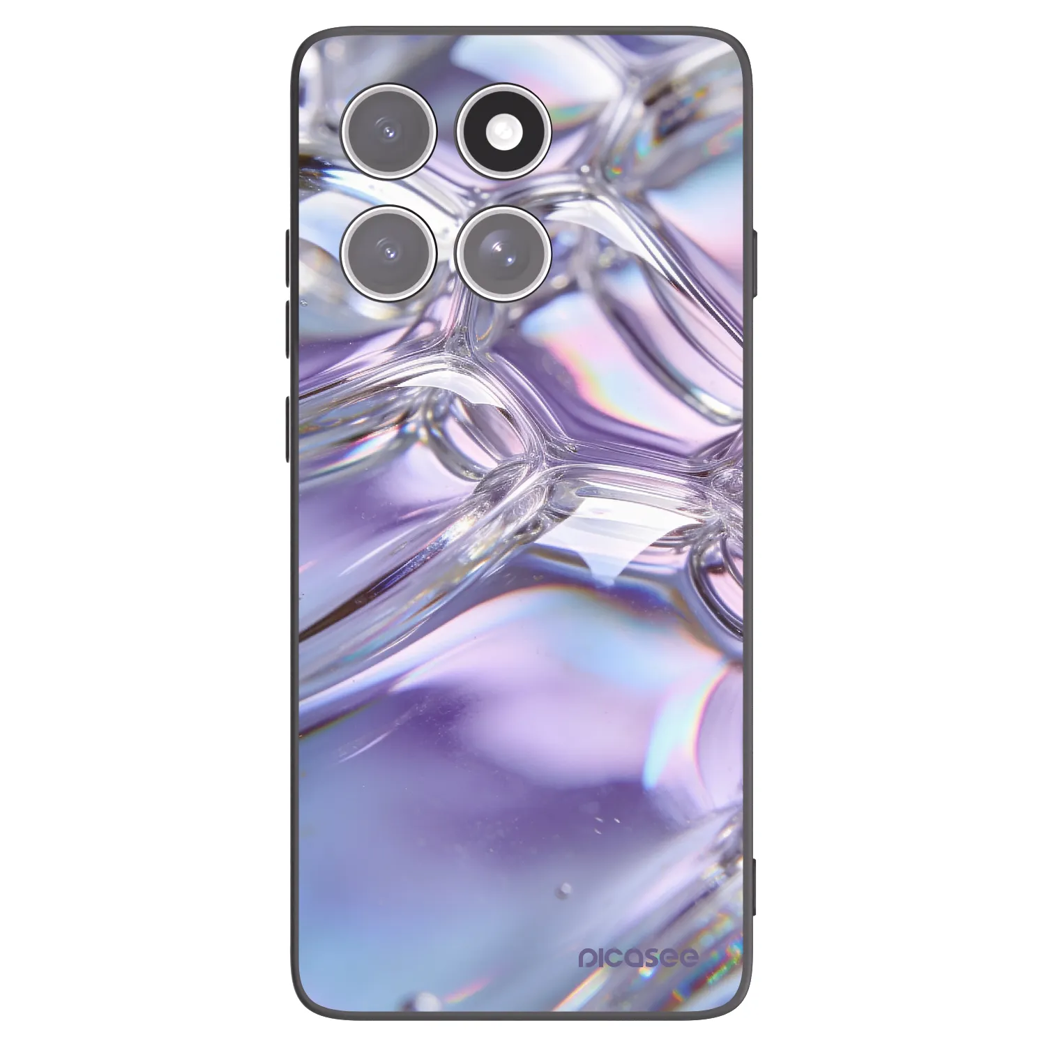 Picasee crna silikonska maskica za Motorola Edge 60 Pro - Iridescent bubbles