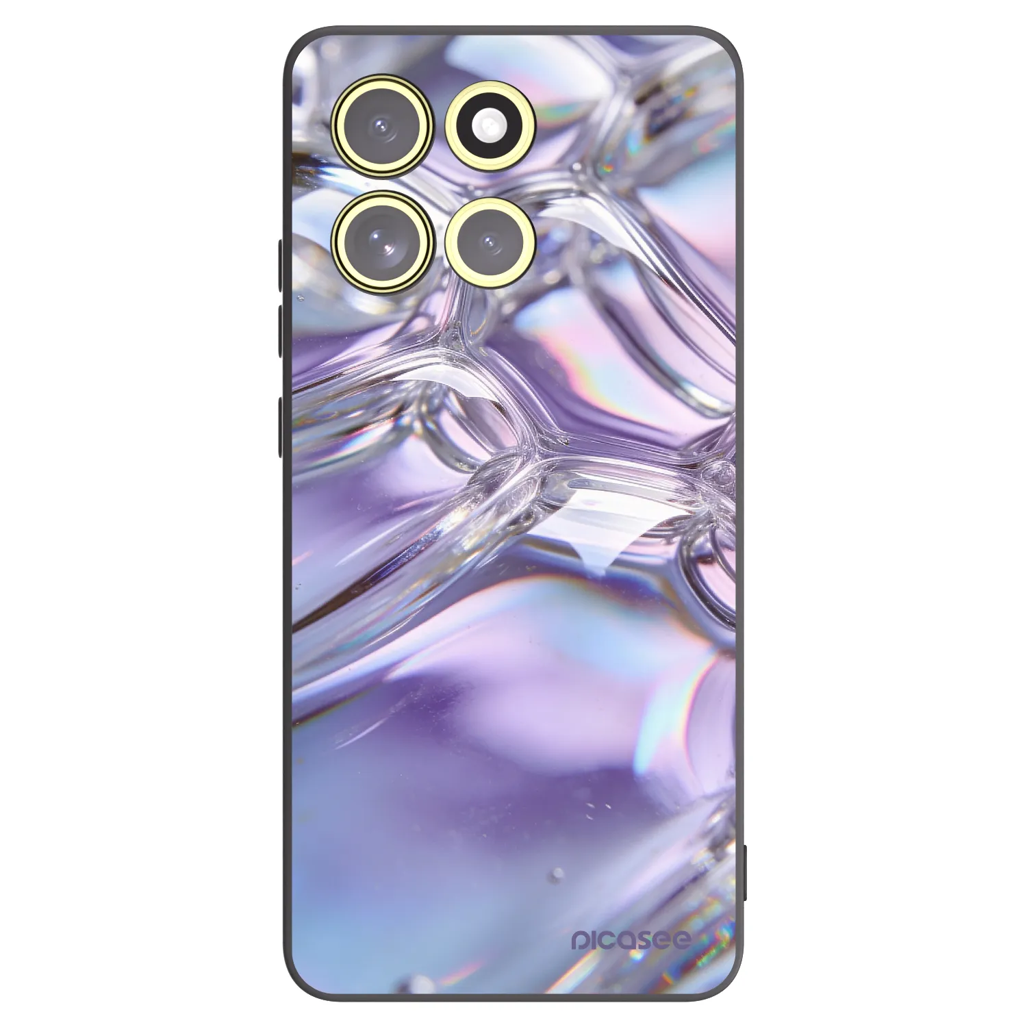 Picasee crna silikonska maskica za Motorola Moto G86 5G - Iridescent bubbles