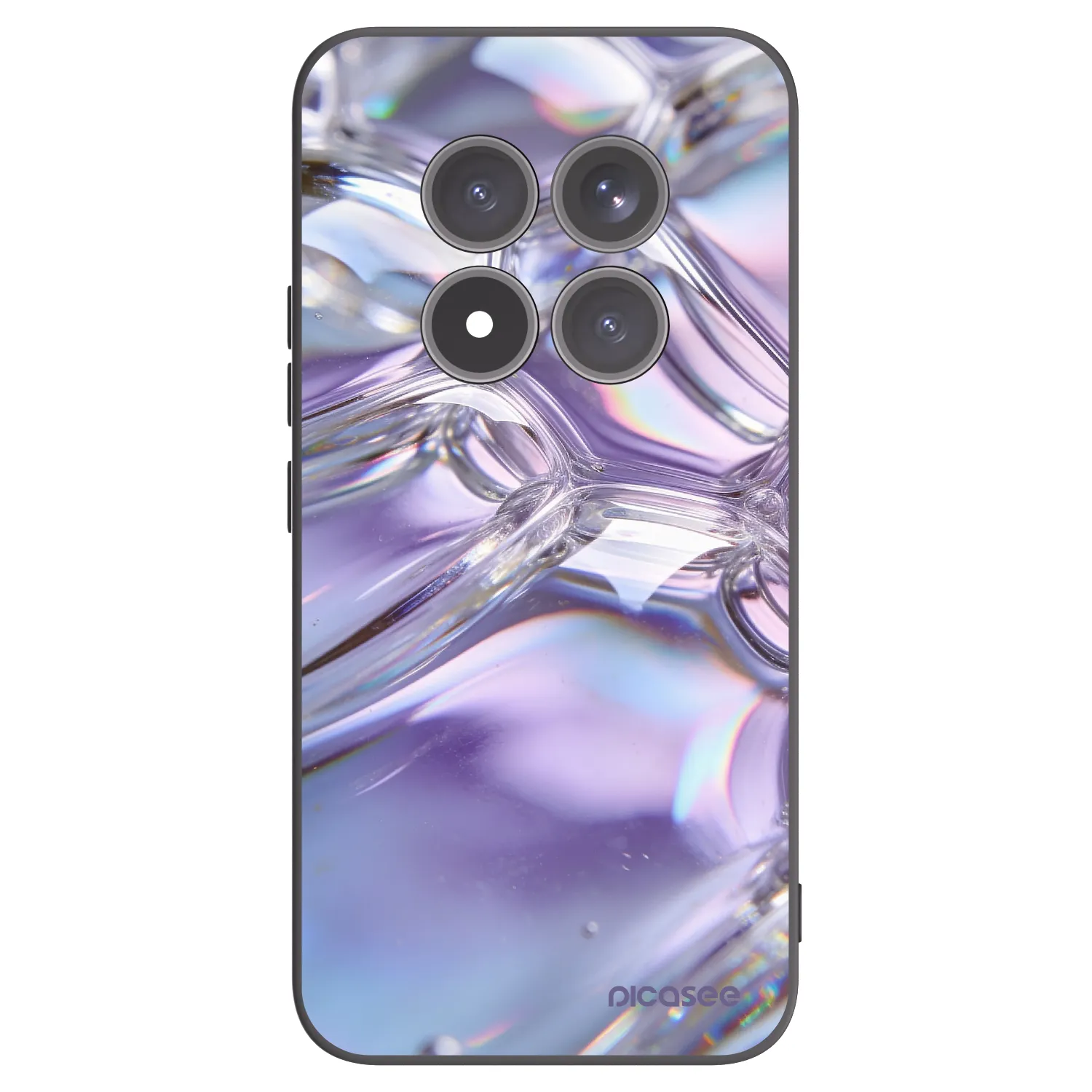 Picasee crna silikonska maskica za Xiaomi Redmi Note 15 Pro+ - Iridescent bubbles