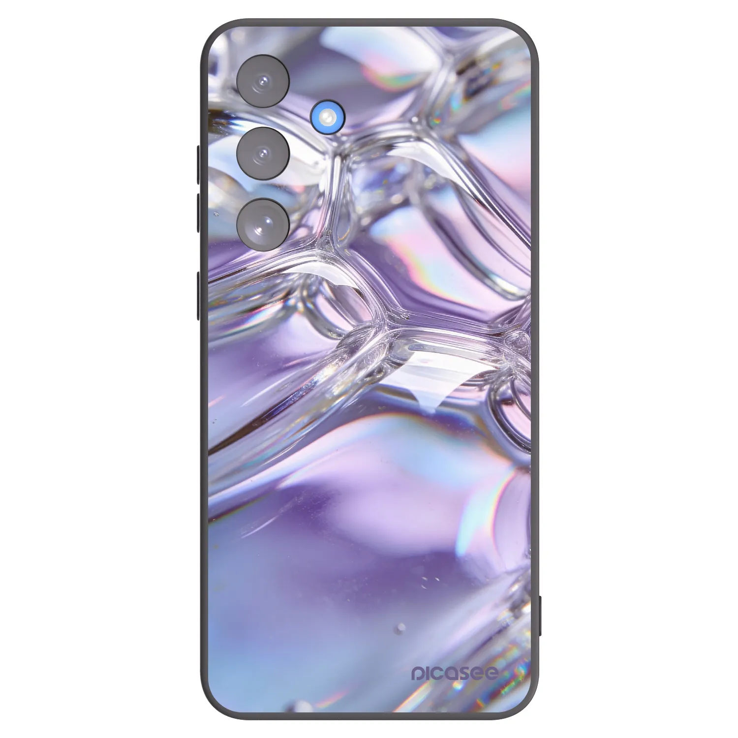 Picasee crna silikonska maskica za Samsung Galaxy S25 FE 5G - Iridescent bubbles