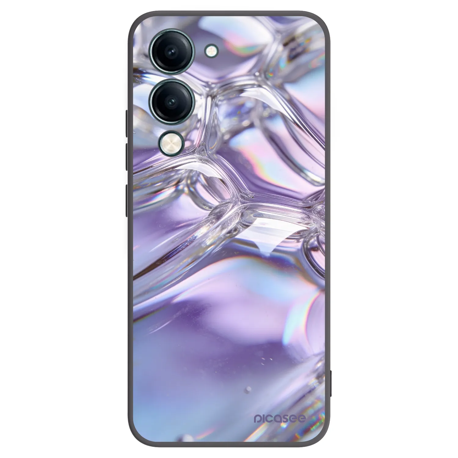 Picasee crna silikonska maskica za Vivo Y29s 5G - Iridescent bubbles