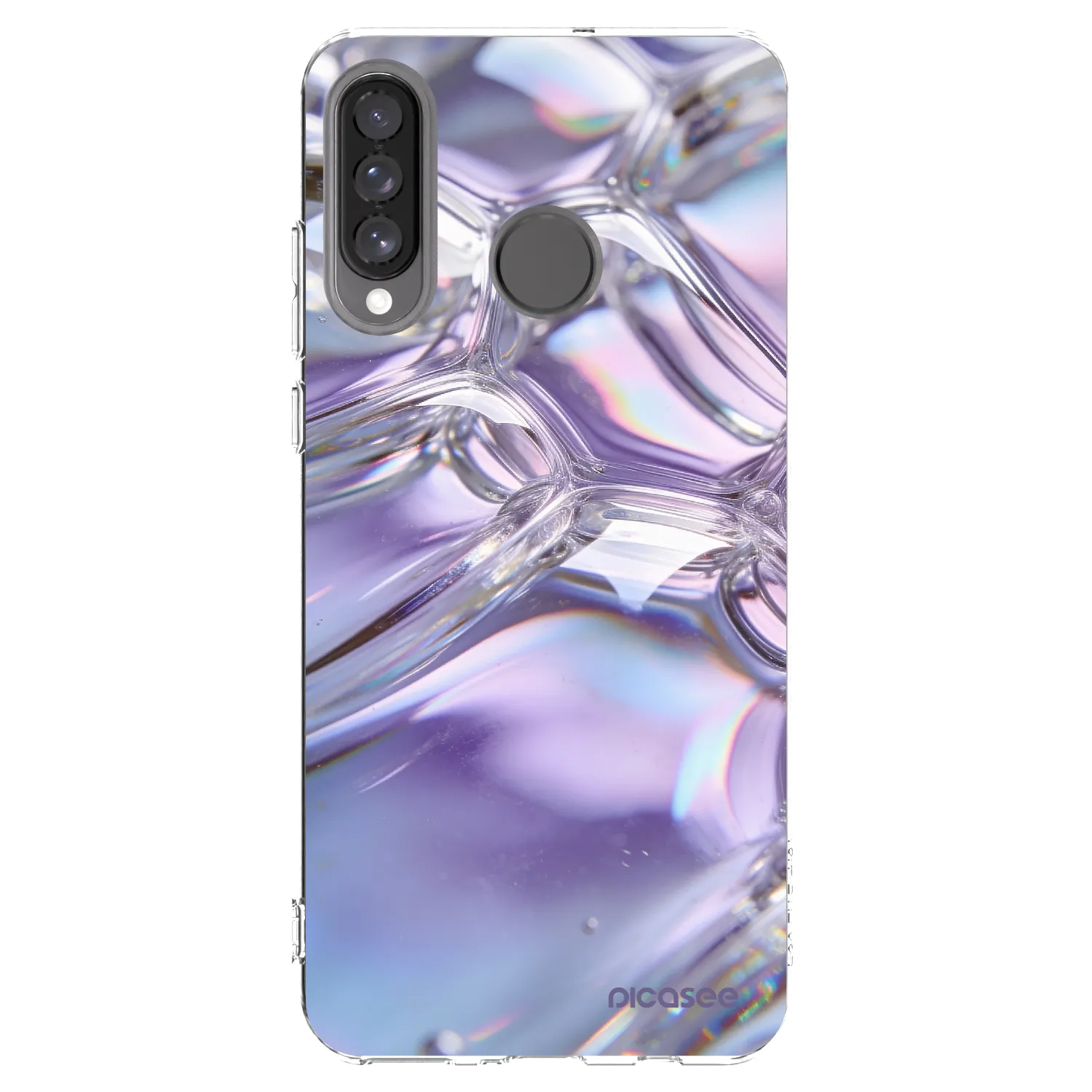 Picasee silikonska prozirna maskica za Huawei P30 Lite - Iridescent bubbles