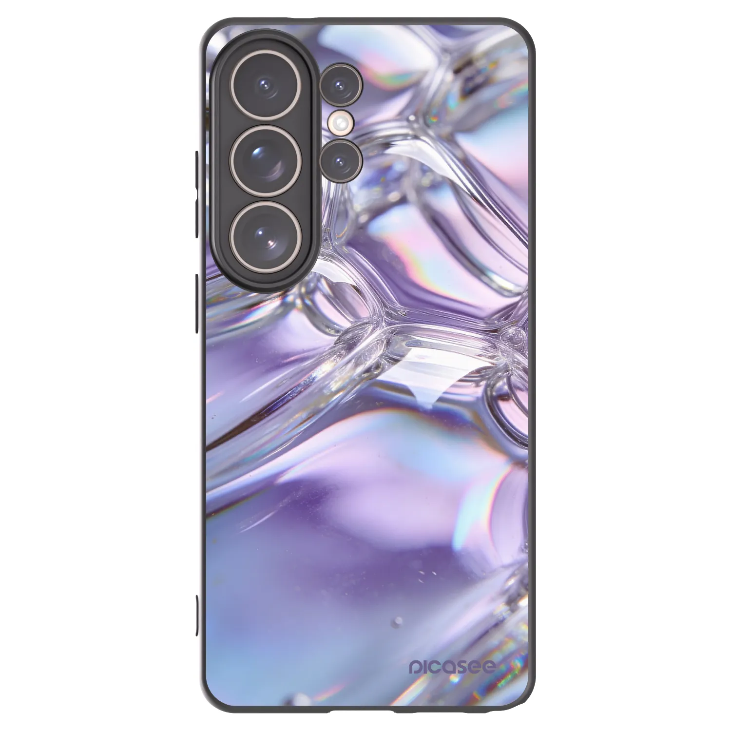 Picasee crna silikonska maskica za Samsung Galaxy S26 Ultra - Iridescent bubbles