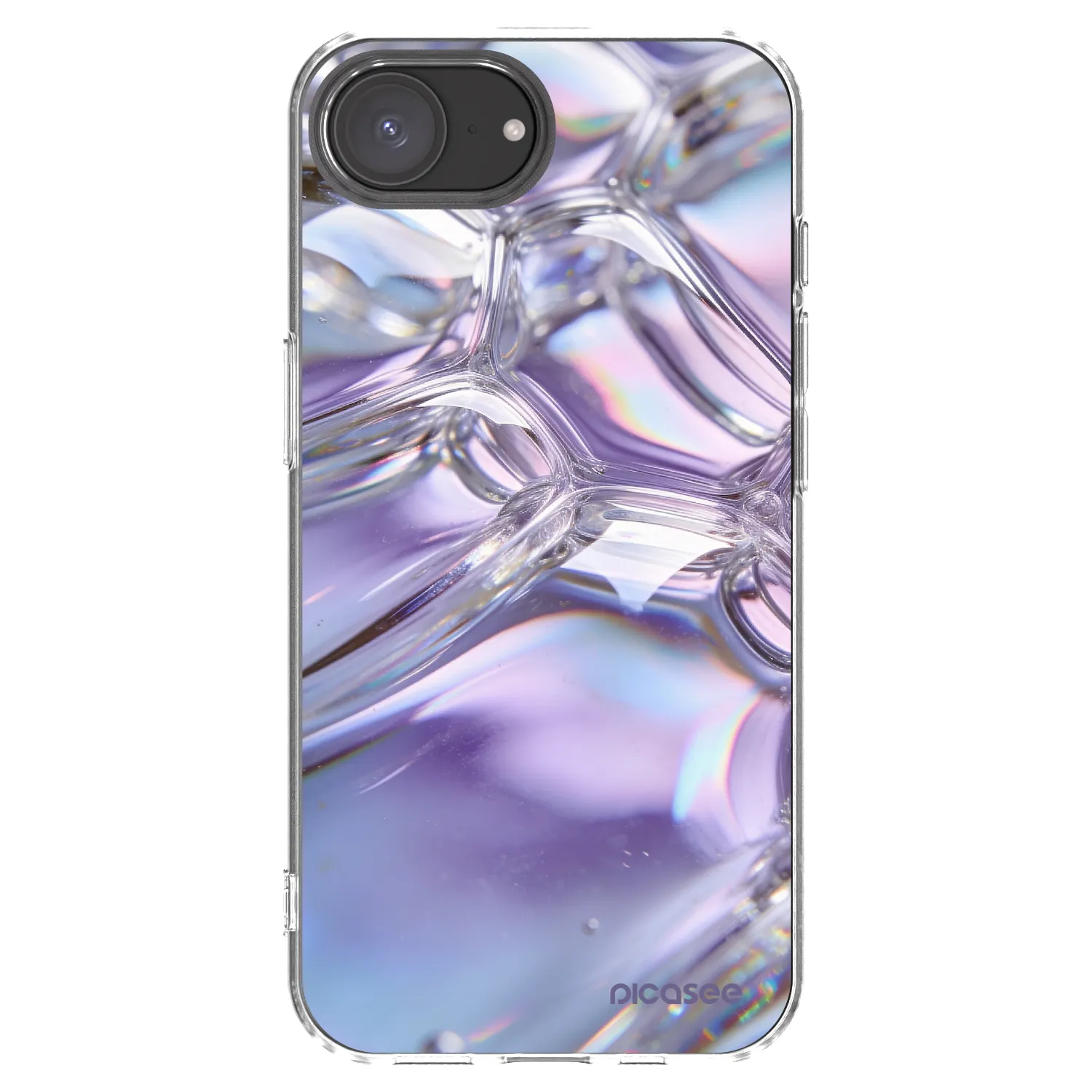 Picasee silikonska prozirna maskica za Apple iPhone 17e - Iridescent bubbles