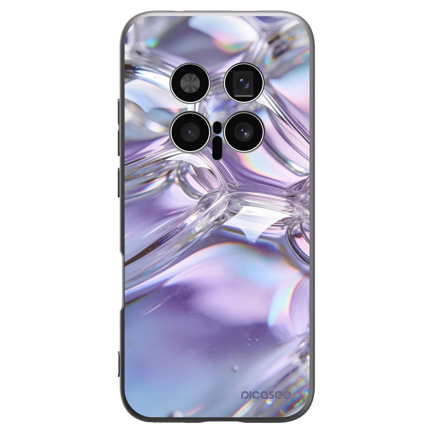 Picasee crna silikonska maskica za Honor Magic8 Pro 5G - Iridescent bubbles