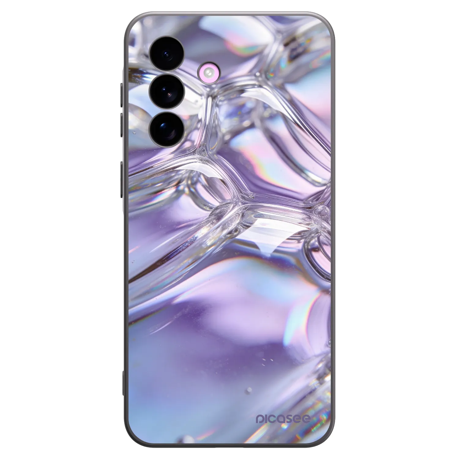Picasee crna silikonska maskica za Samsung Galaxy A57 5G - Iridescent bubbles